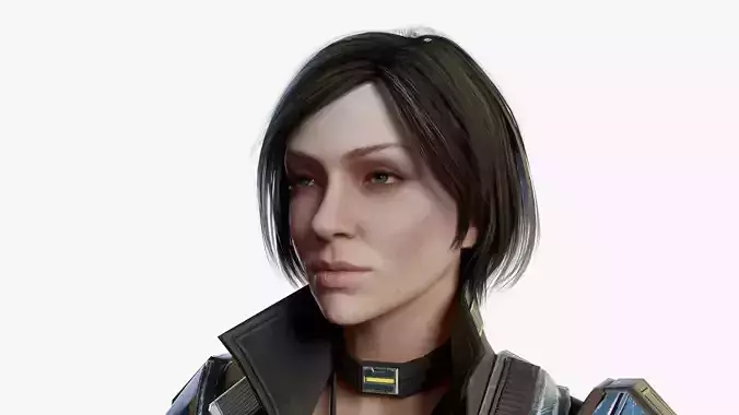 Female Sci Fi Soldier Low-poly 3D model Female Sci Fi Soldier Low-poly 3D model
