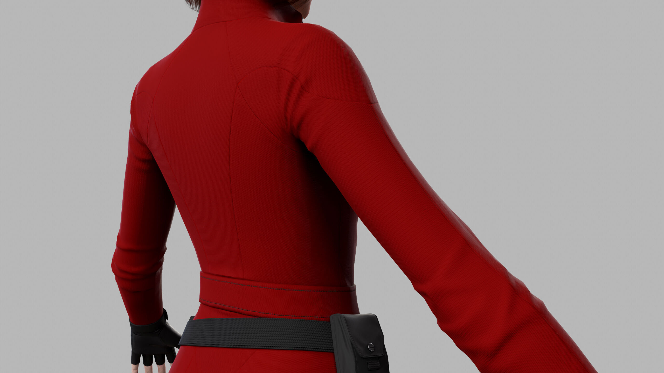 Female Sci Fi Soldier Low-poly 3D model_14