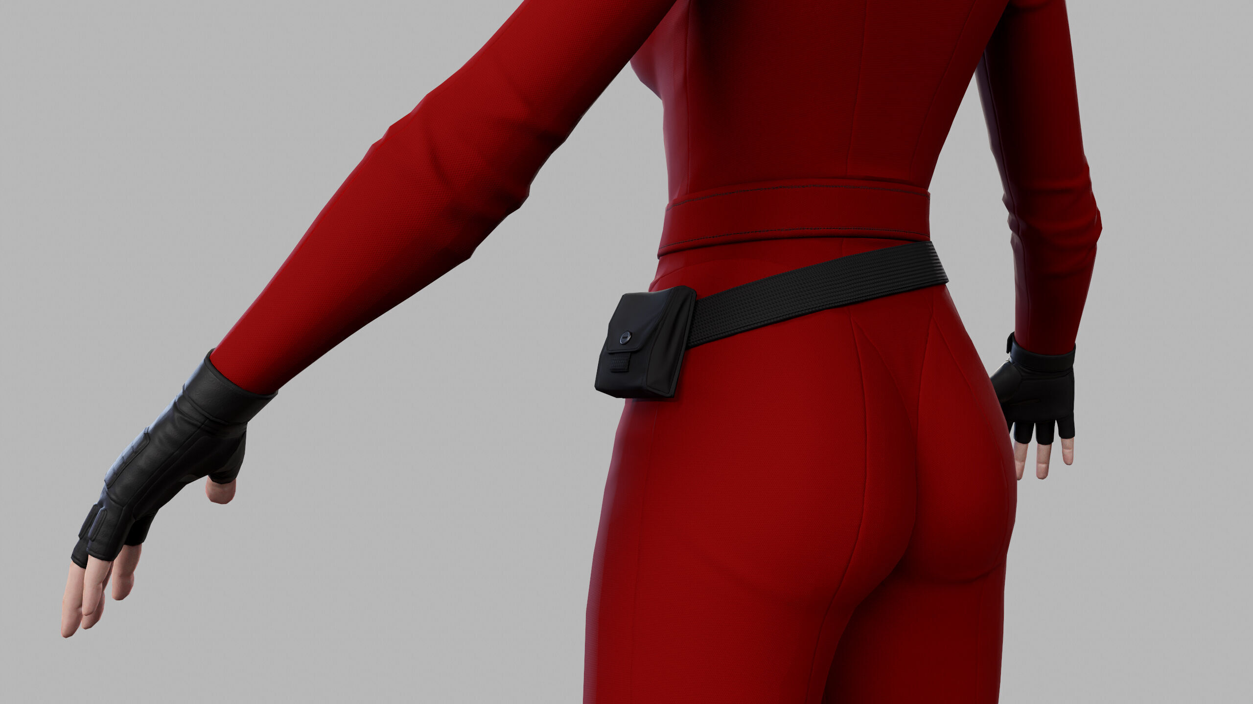 Female Sci Fi Soldier Low-poly 3D model_18