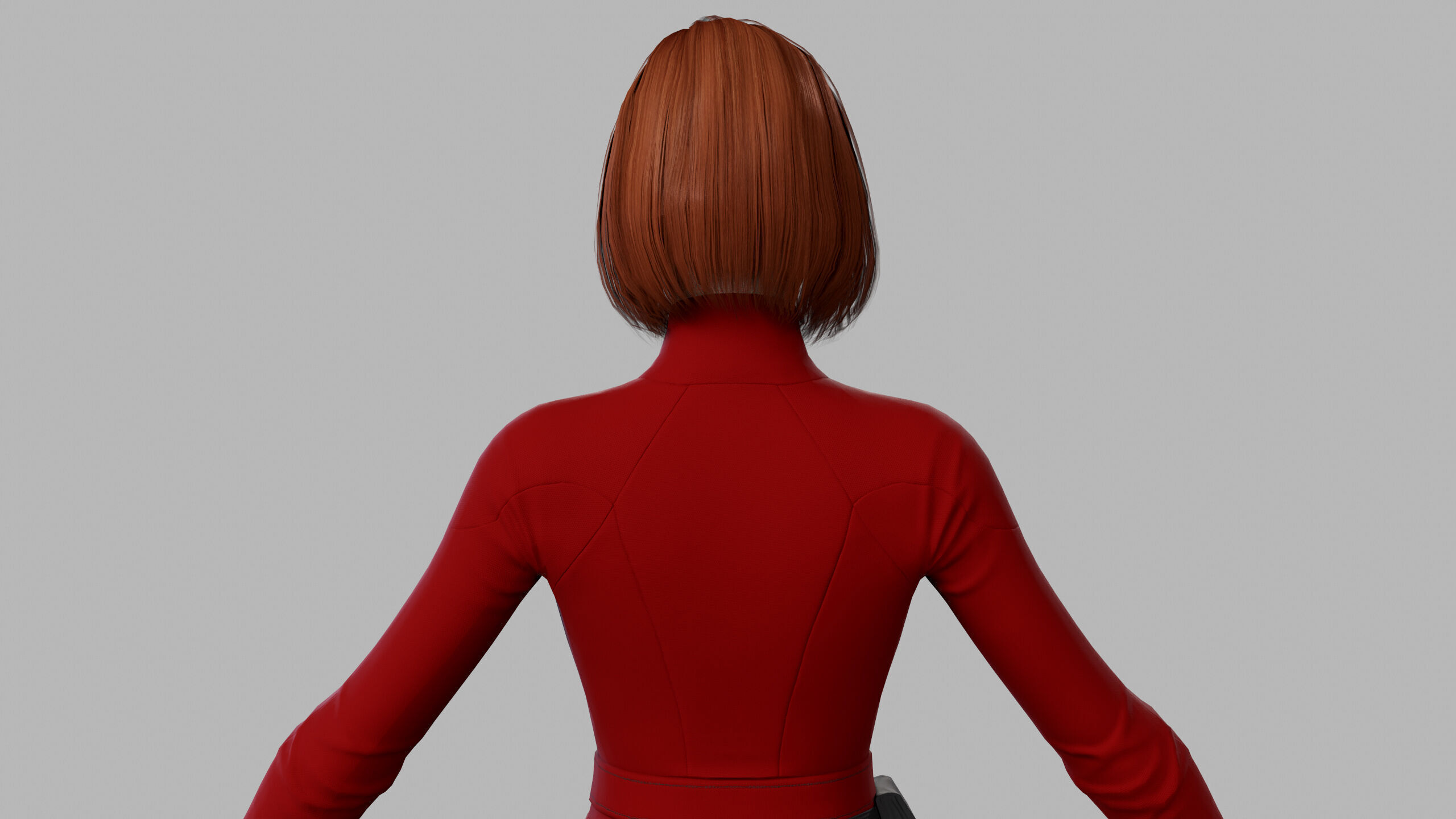 Female Sci Fi Soldier Low-poly 3D model_11