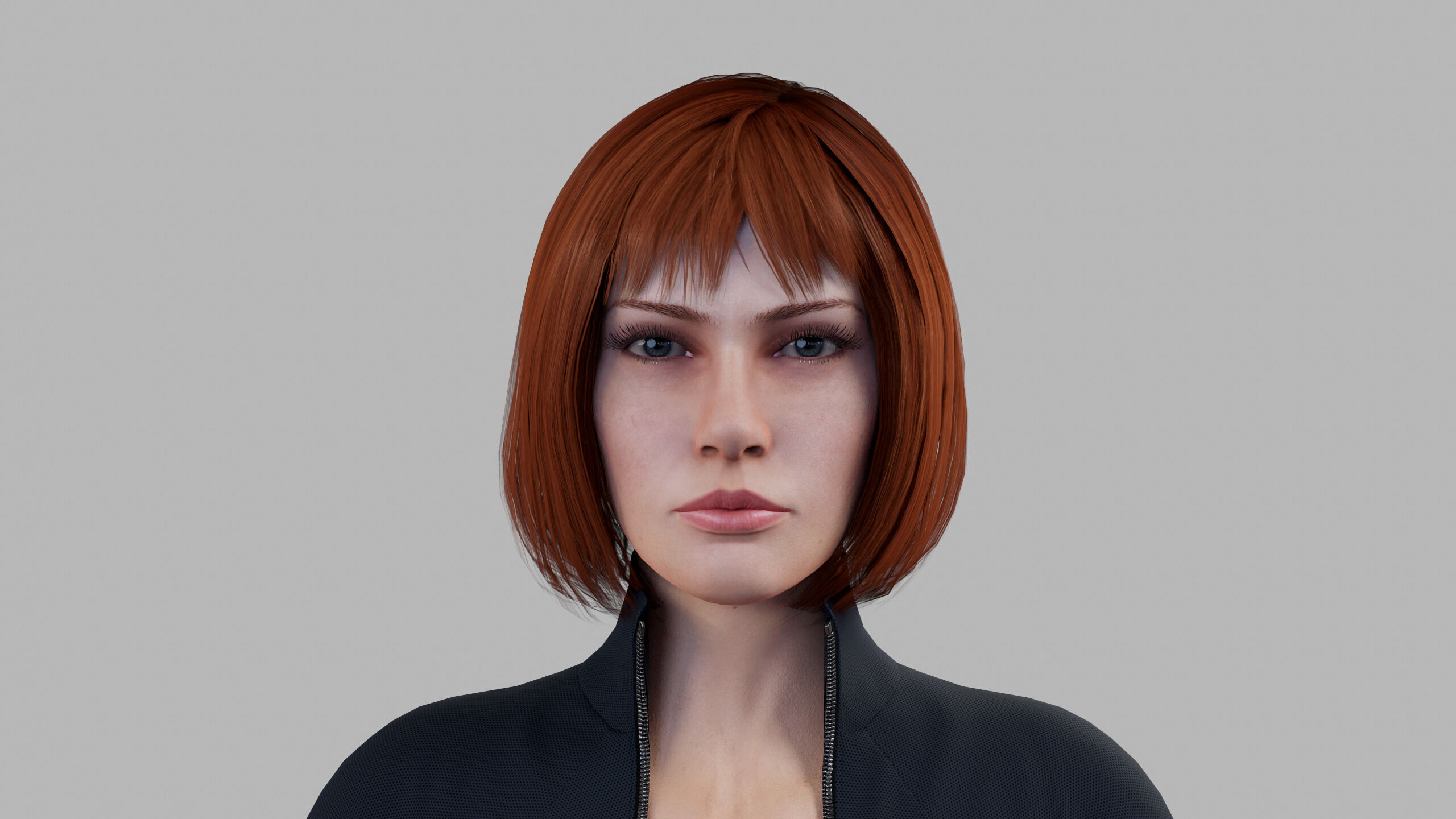 Female Sci Fi Soldier Low-poly 3D model_4