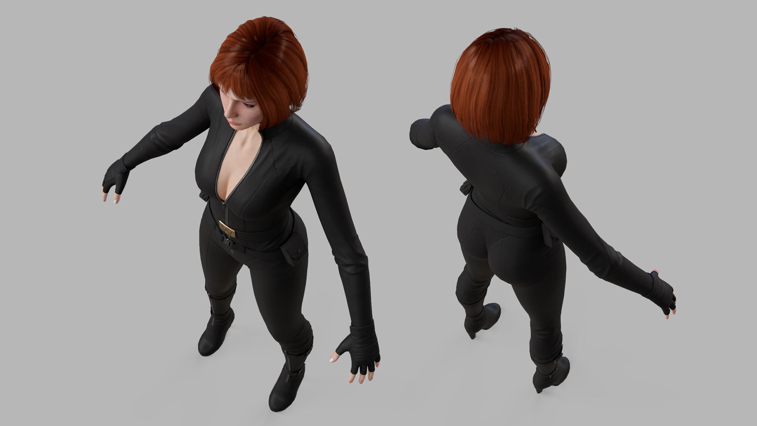 Female Sci Fi Soldier Low-poly 3D model_27