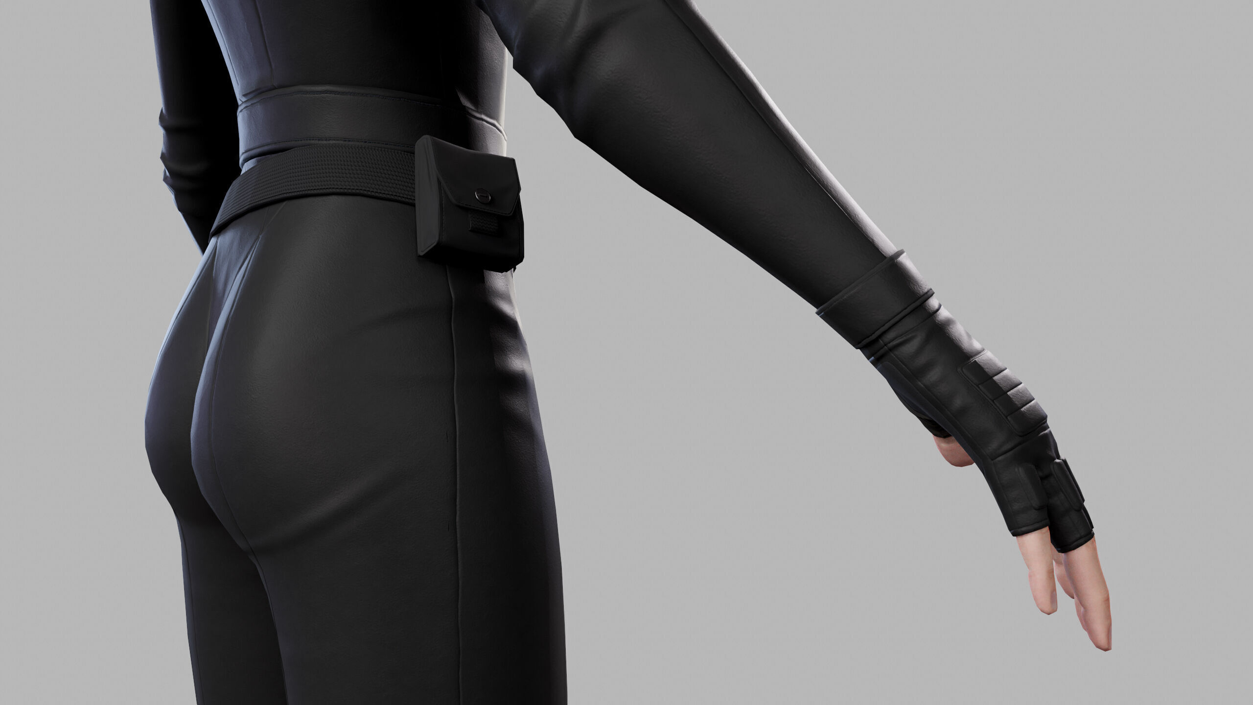 Female Sci Fi Soldier Low-poly 3D model_17