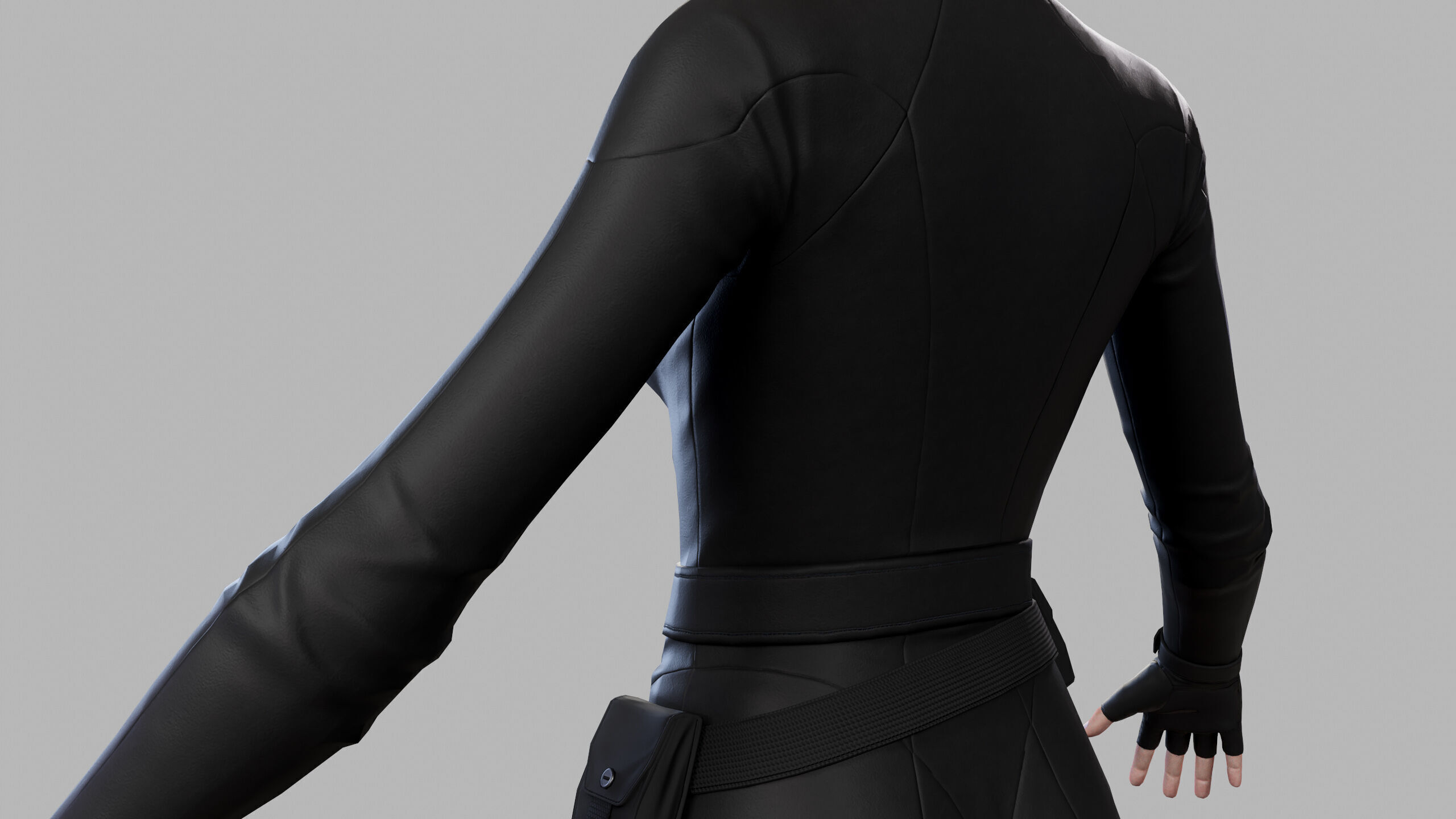 Female Sci Fi Soldier Low-poly 3D model_15