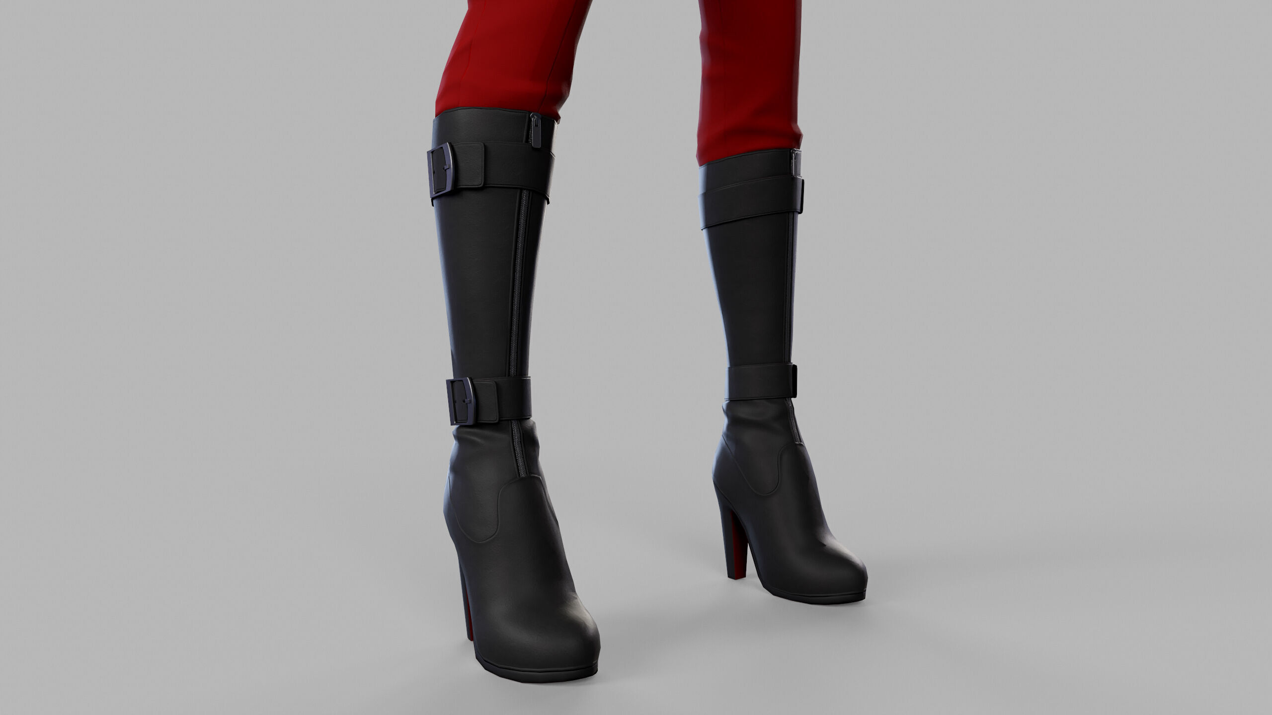 Female Sci Fi Soldier Low-poly 3D model_20