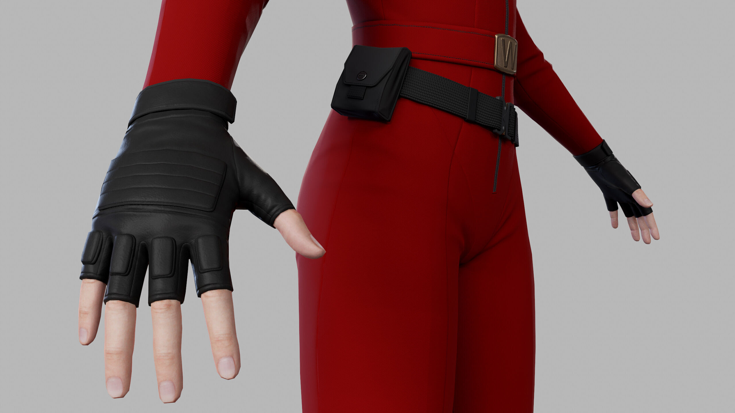 Female Sci Fi Soldier Low-poly 3D model_16