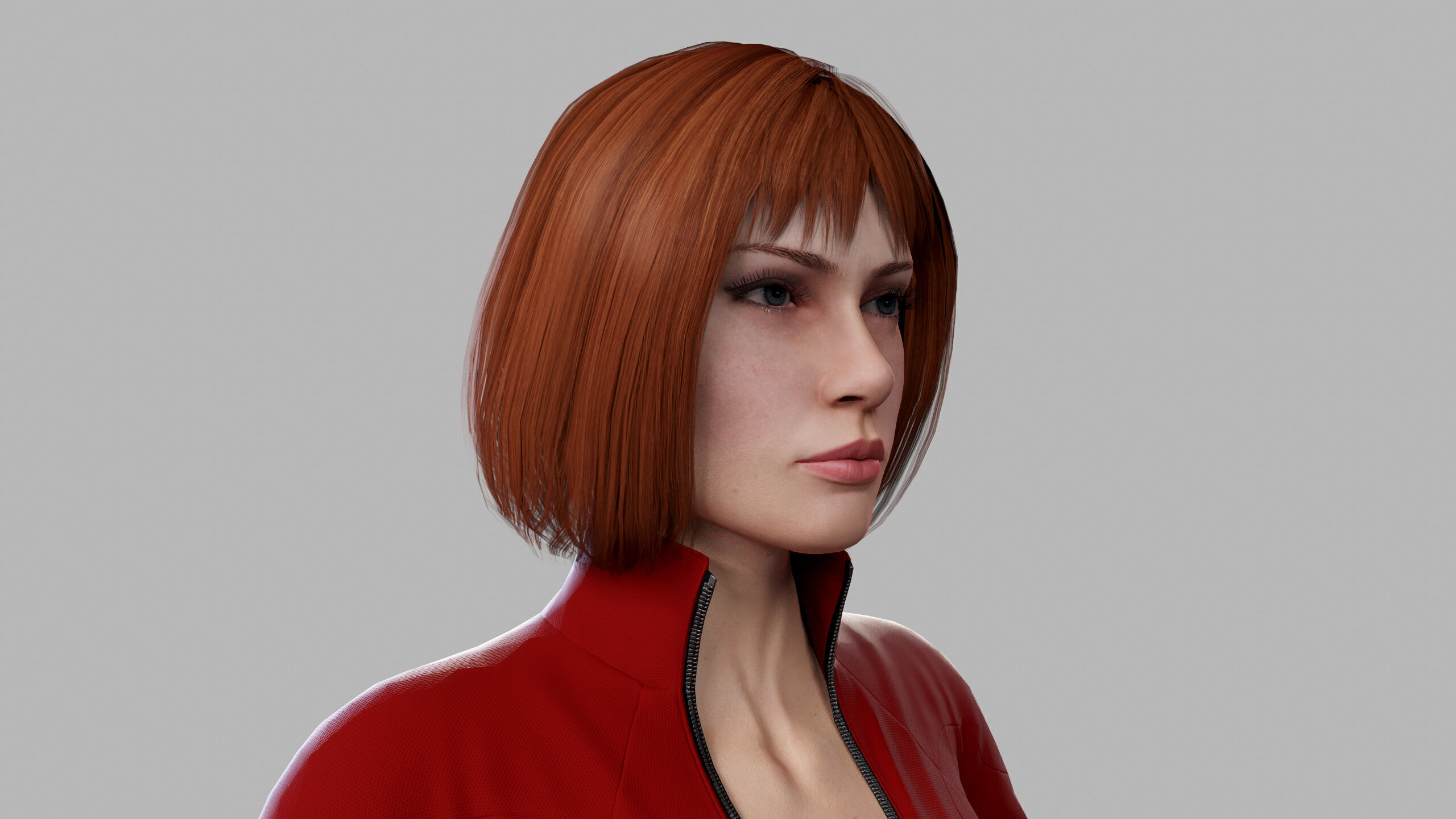 Female Sci Fi Soldier Low-poly 3D model_5
