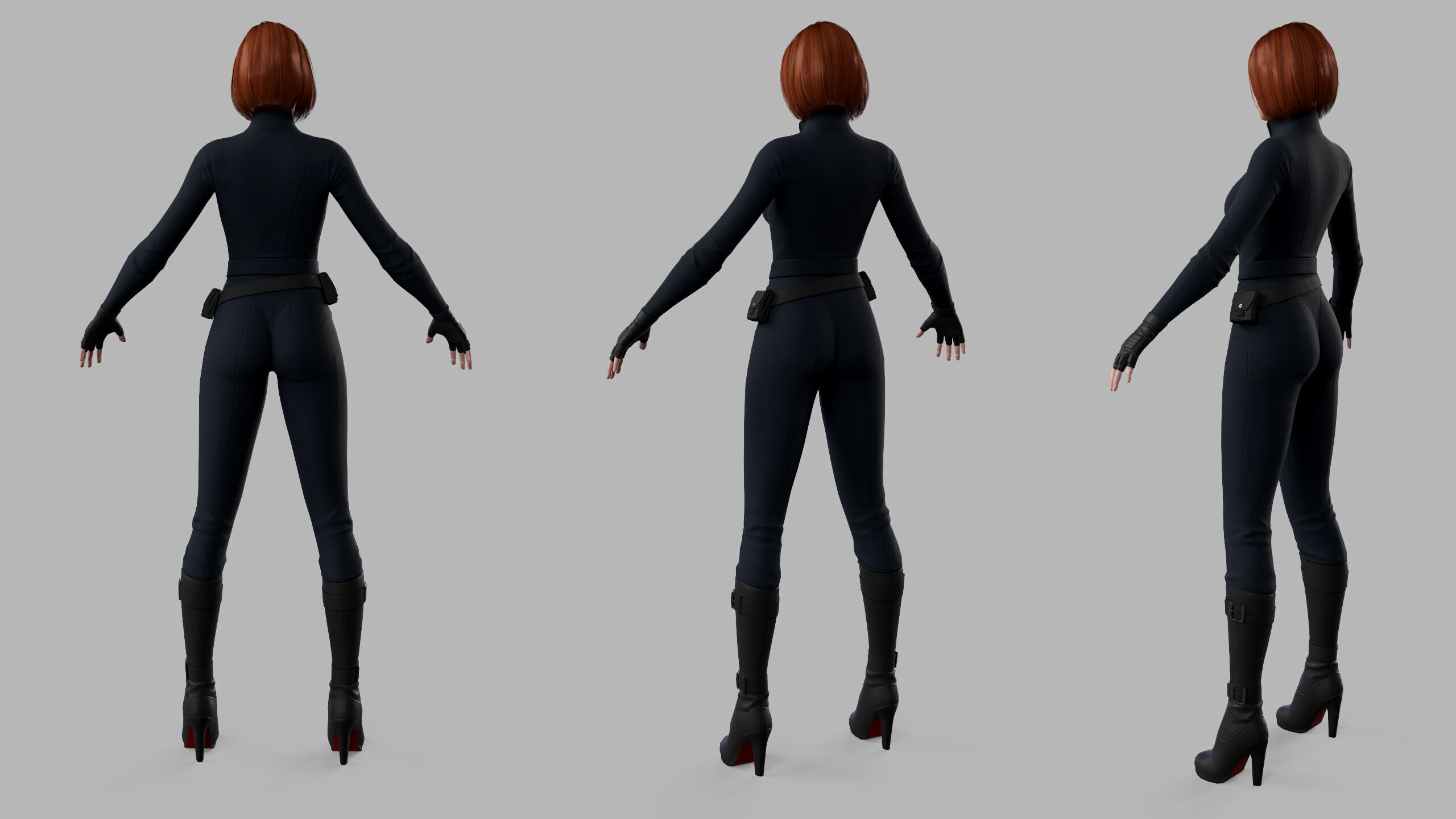 Female Sci Fi Soldier Low-poly 3D model_23