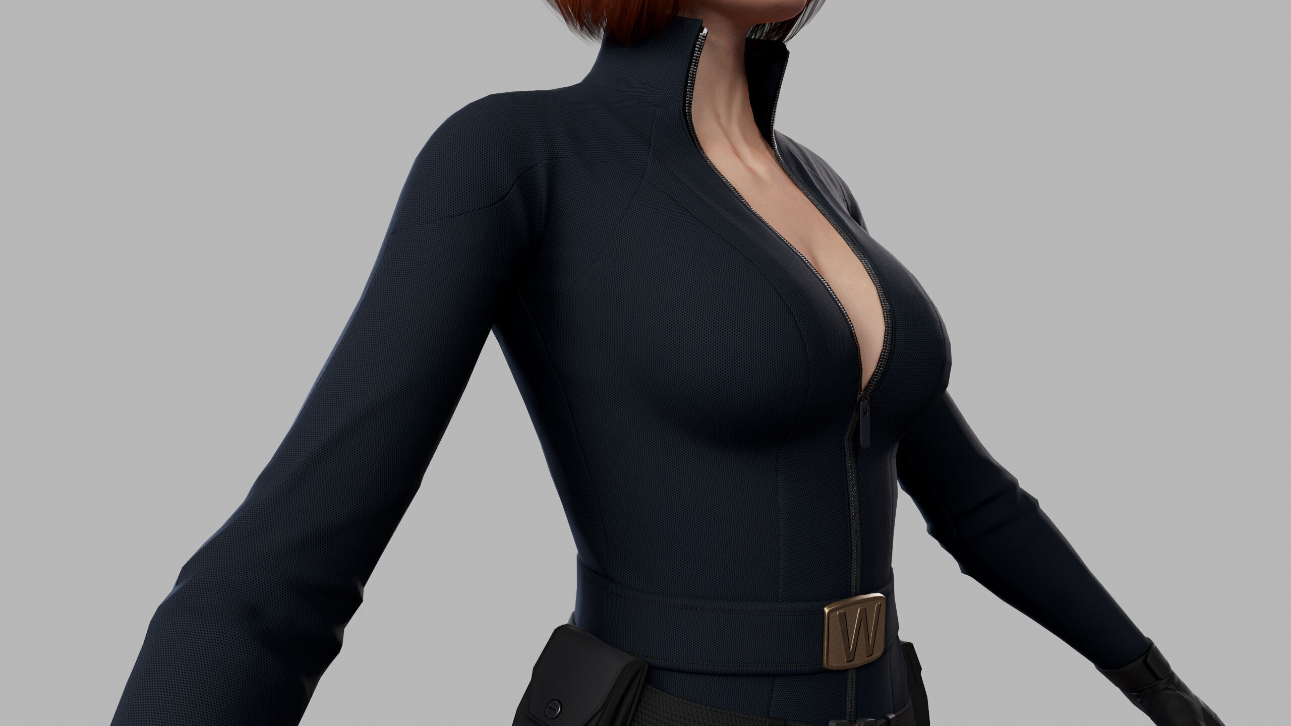 Female Sci Fi Soldier Low-poly 3D model_13