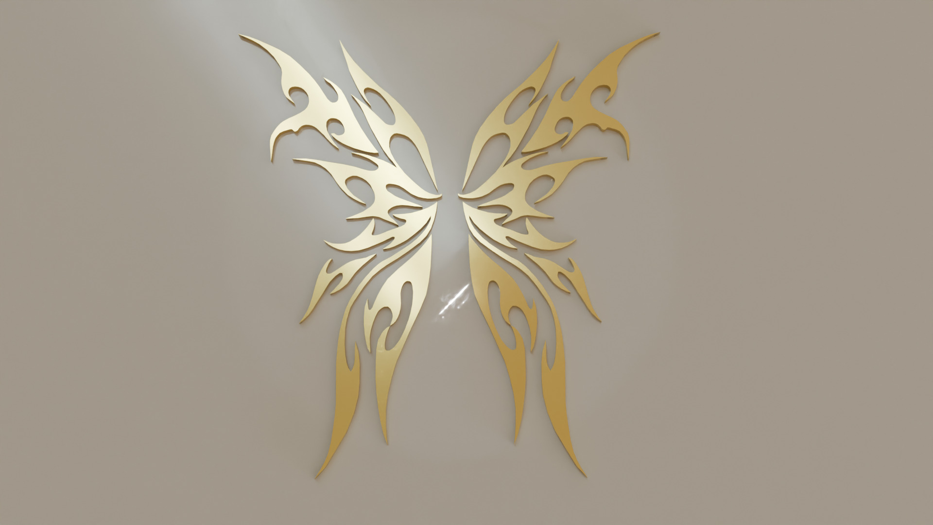 Ornamental Tribal Butterfly Wings 3D Model Low-poly 3D model_3