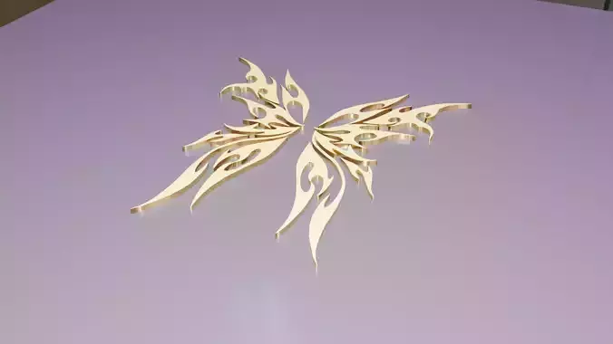  Ornamental Tribal Butterfly Wings 3D Model