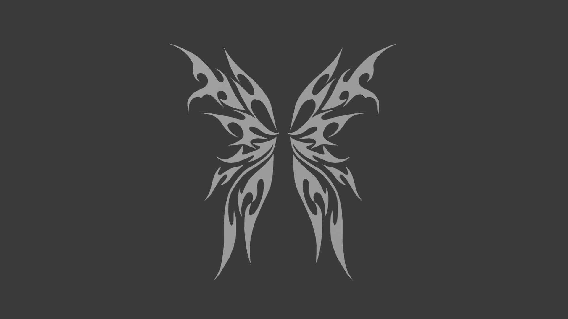 Ornamental Tribal Butterfly Wings 3D Model Low-poly 3D model_1