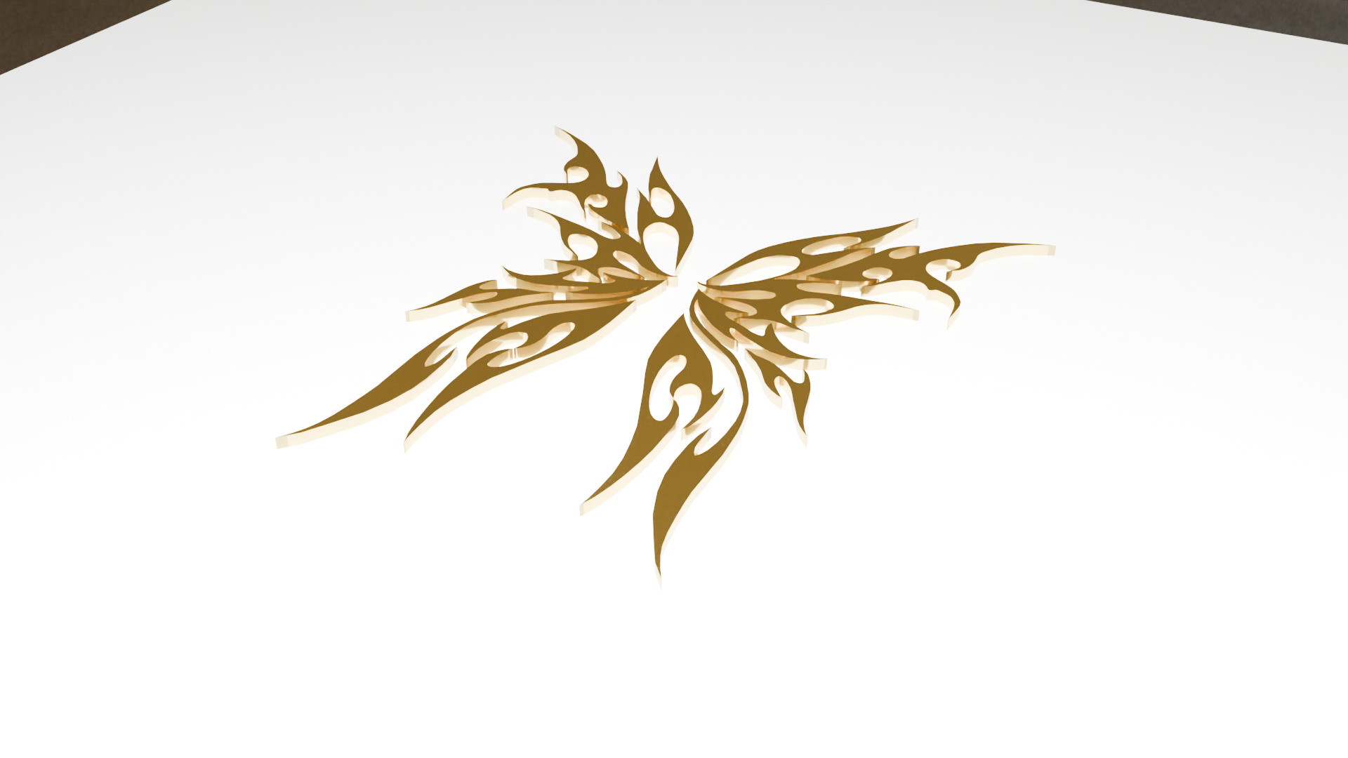 Ornamental Tribal Butterfly Wings 3D Model Low-poly 3D model_4