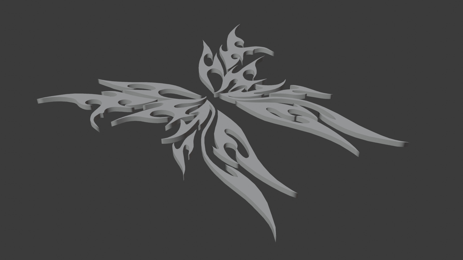 Ornamental Tribal Butterfly Wings 3D Model Low-poly 3D model_6