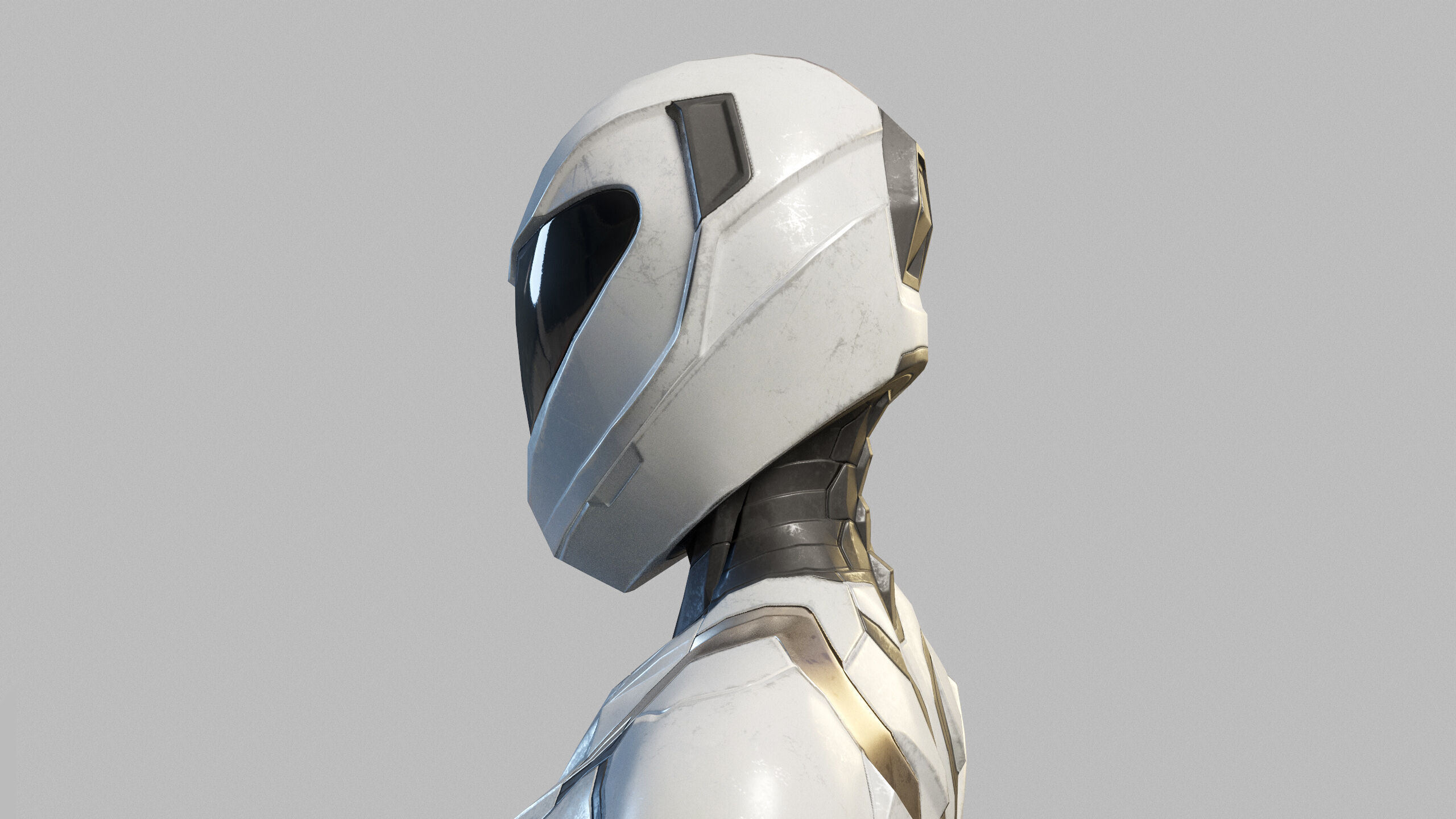 Female Sci Fi Soldier Low-poly 3D model_10