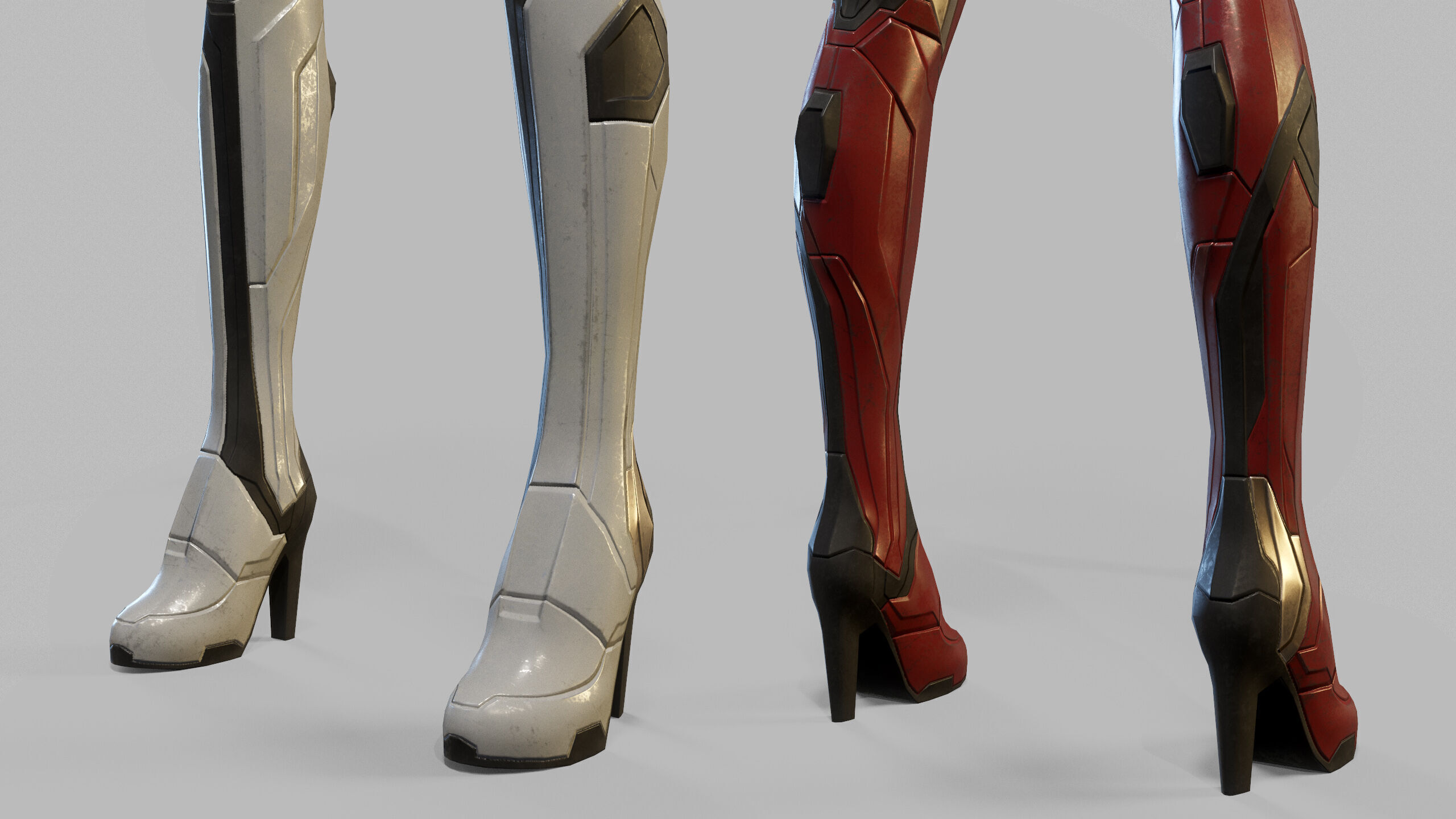 Female Sci Fi Soldier Low-poly 3D model_20