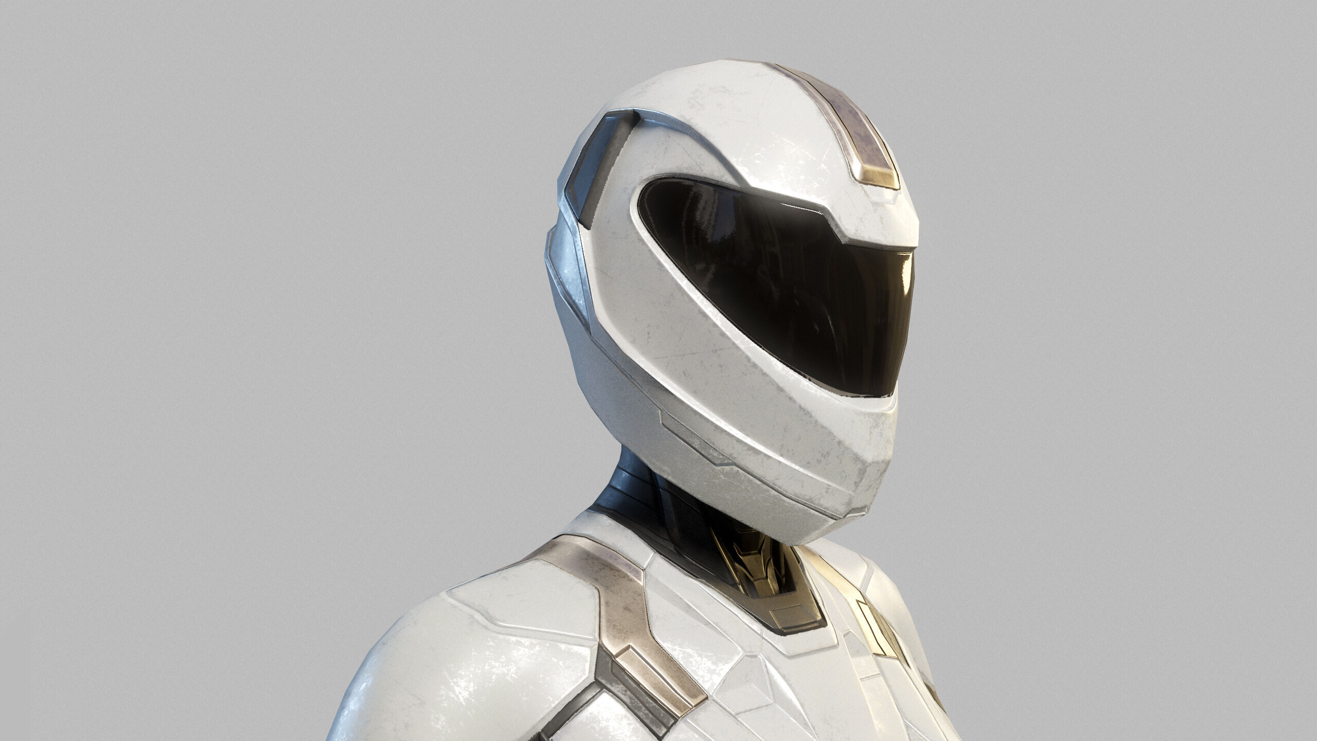 Female Sci Fi Soldier Low-poly 3D model_5