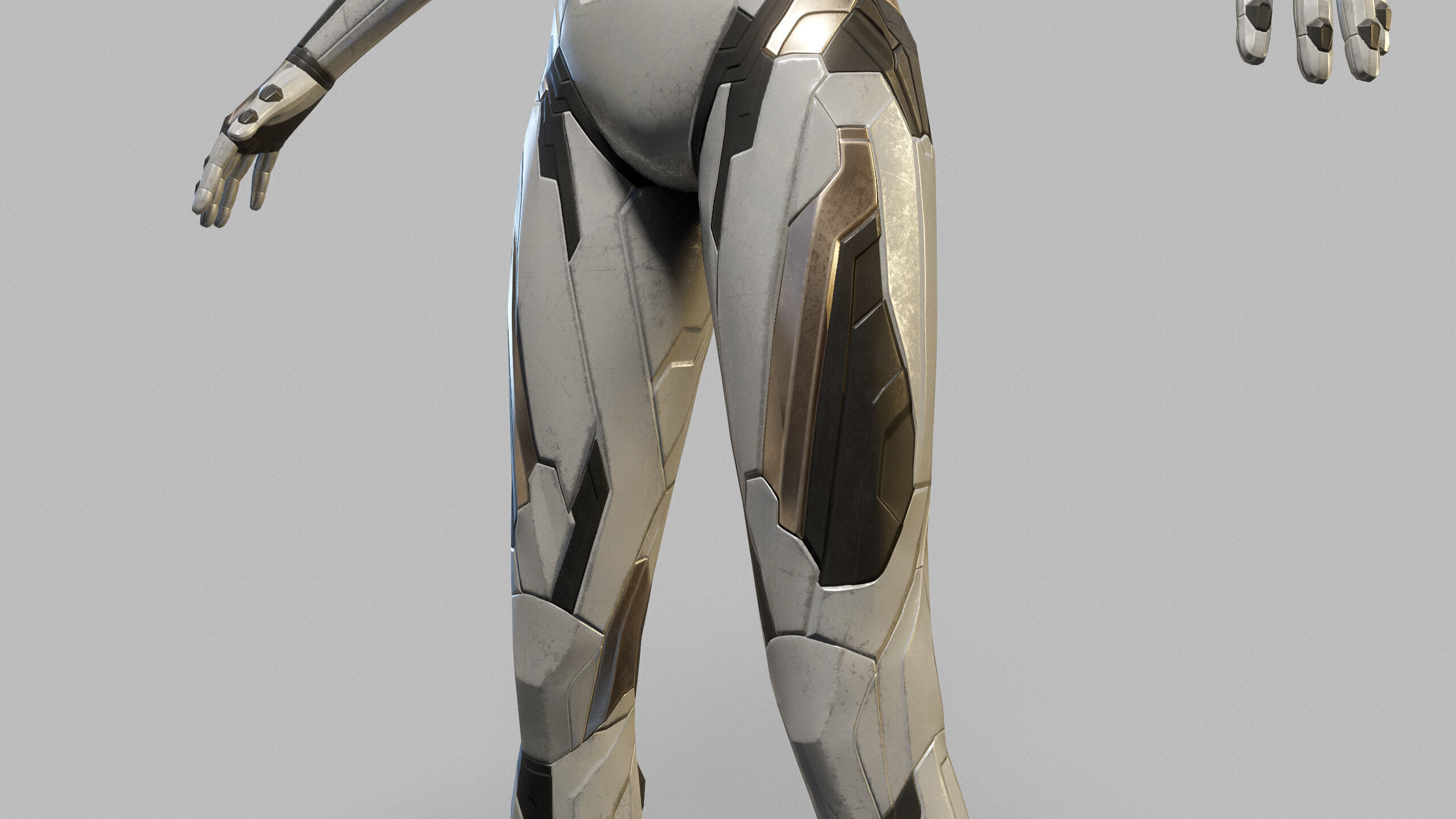 Female Sci Fi Soldier Low-poly 3D model_17