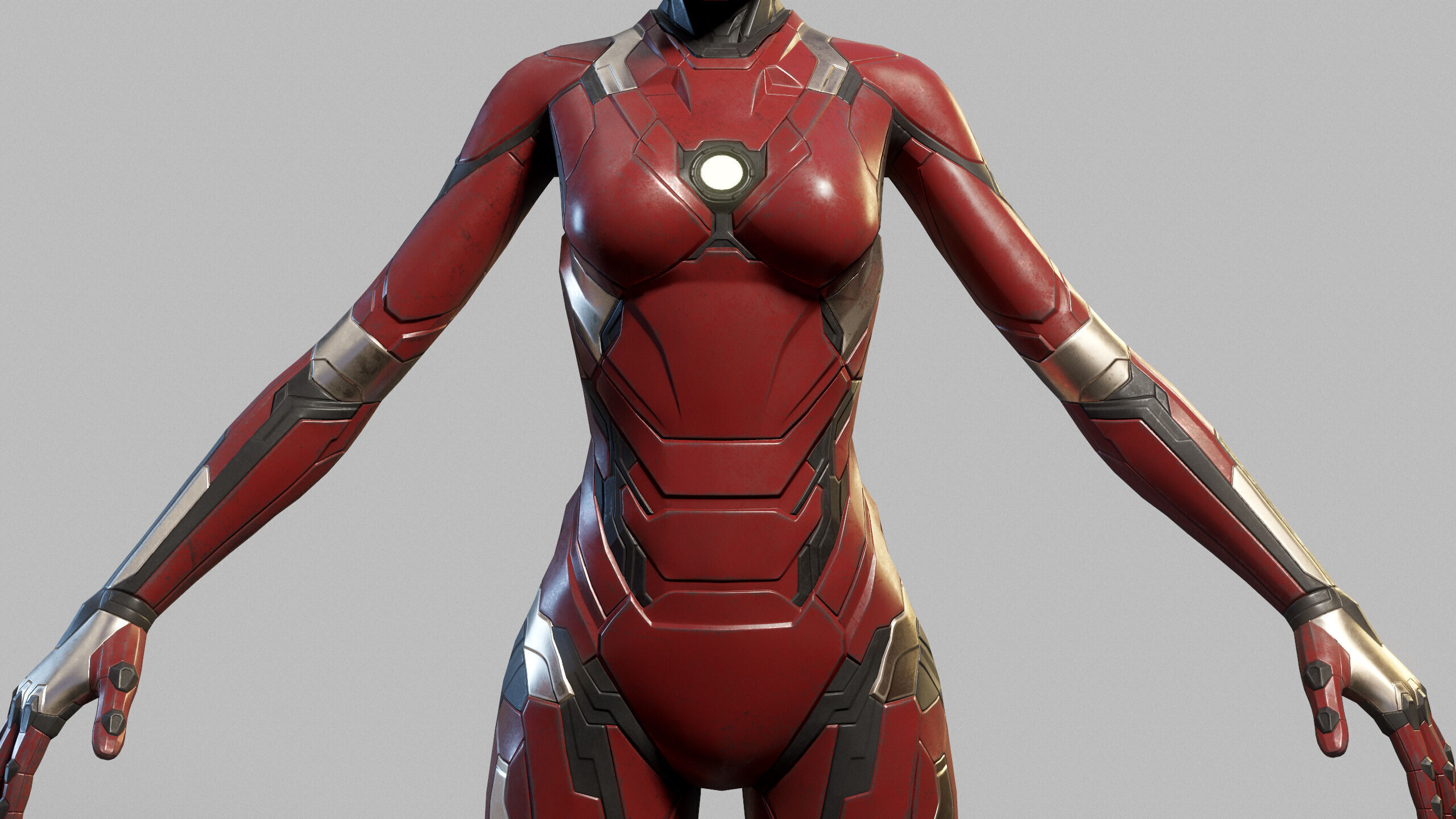 Female Sci Fi Soldier Low-poly 3D model_12