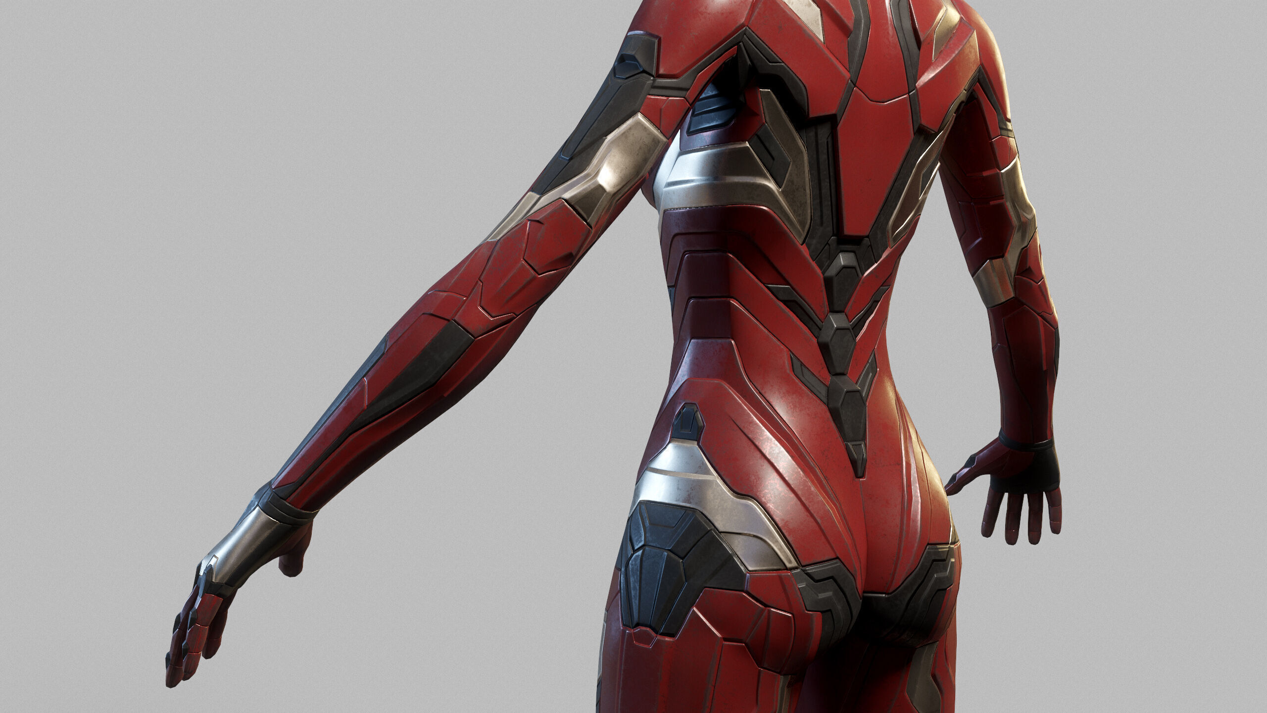 Female Sci Fi Soldier Low-poly 3D model_13