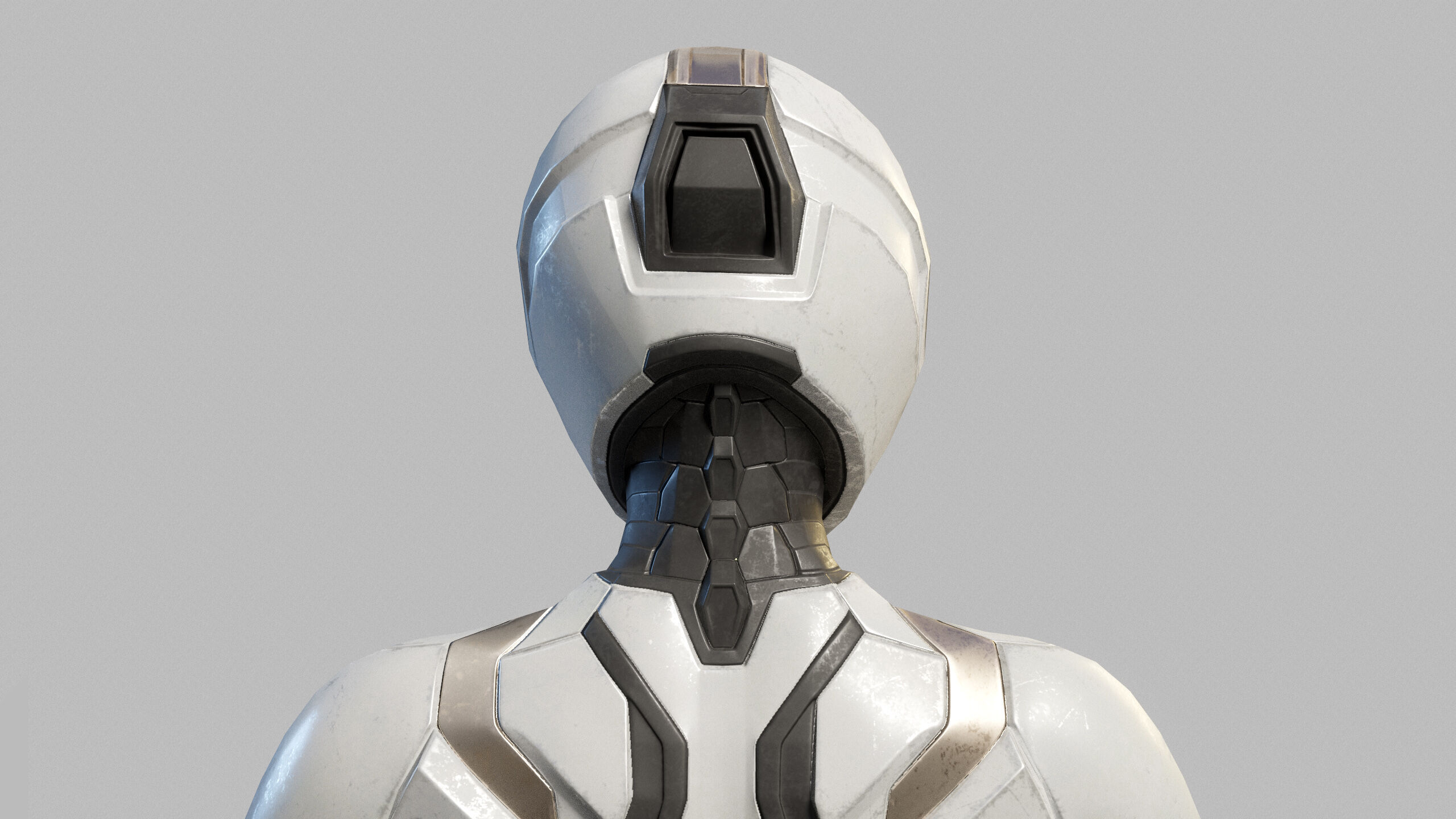 Female Sci Fi Soldier Low-poly 3D model_8