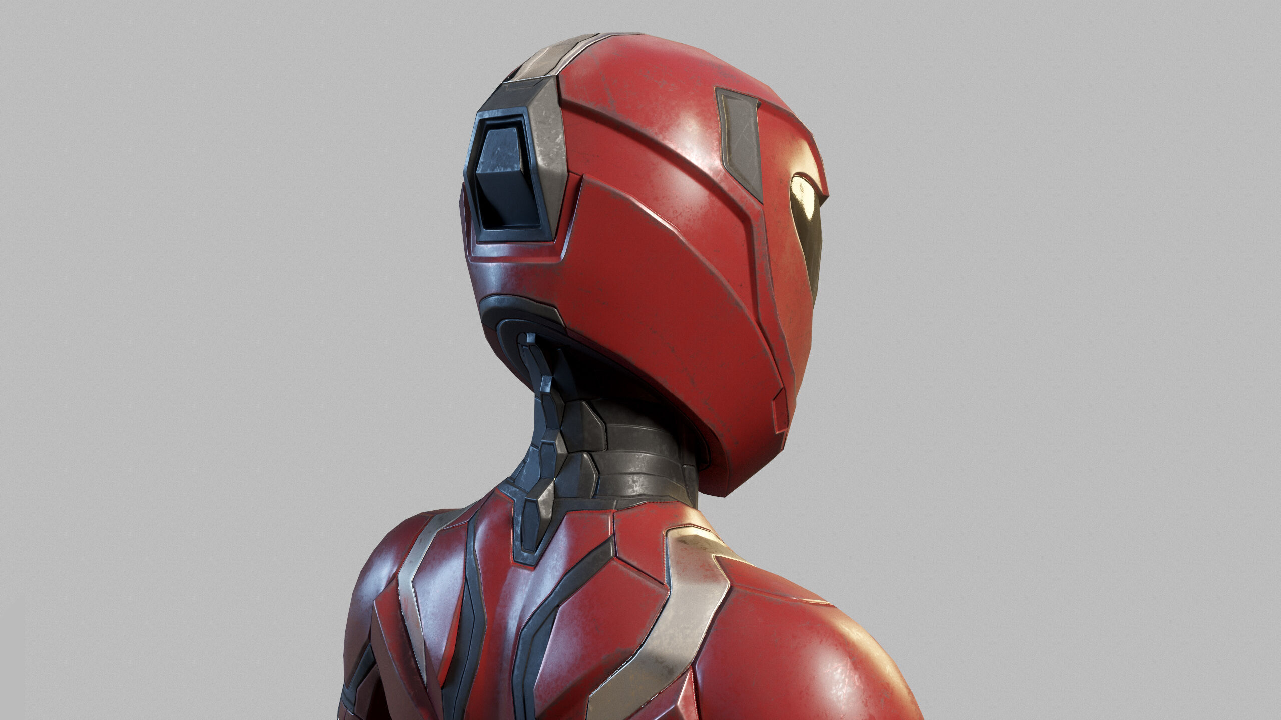 Female Sci Fi Soldier Low-poly 3D model_9