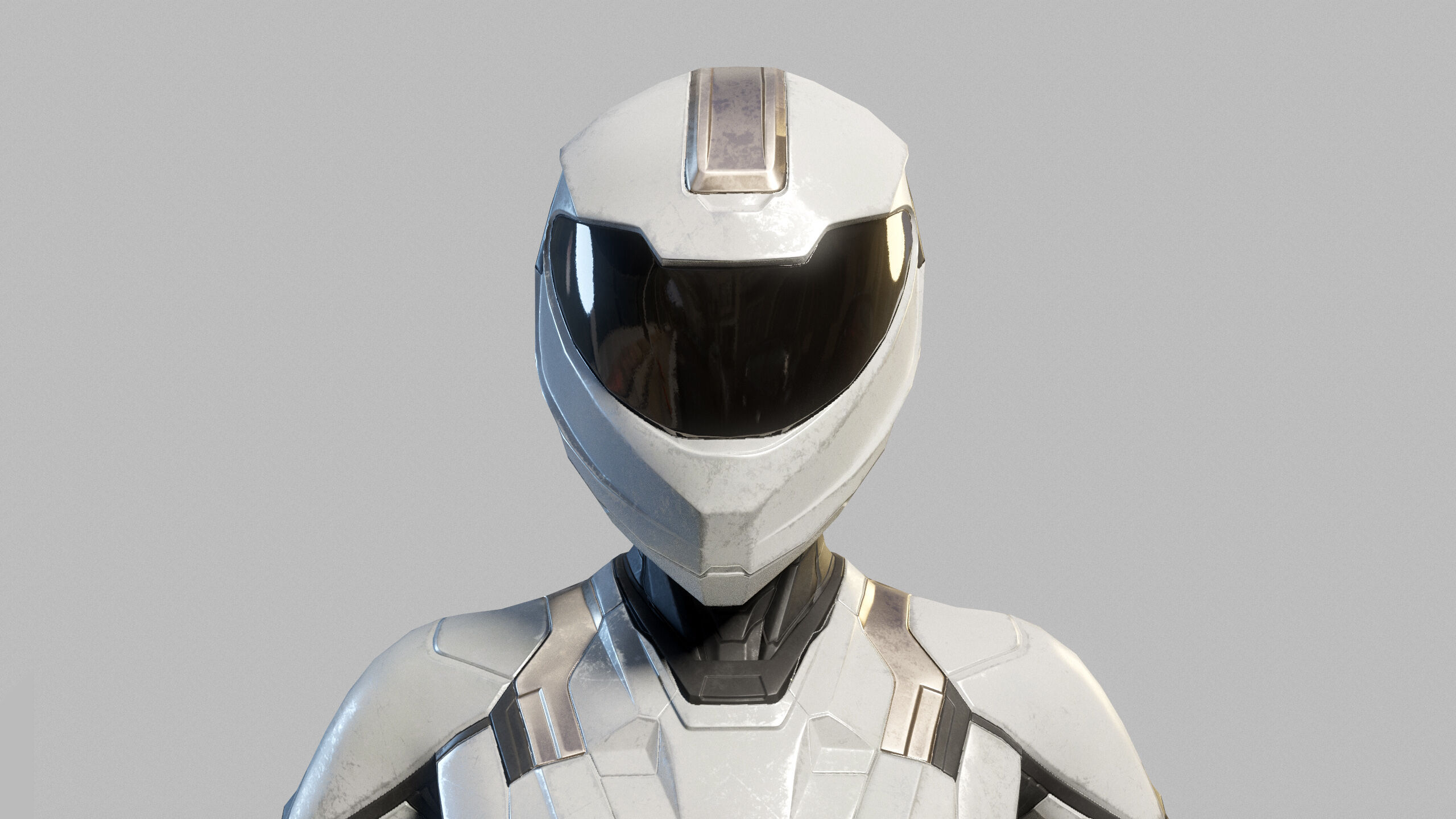 Female Sci Fi Soldier Low-poly 3D model_4