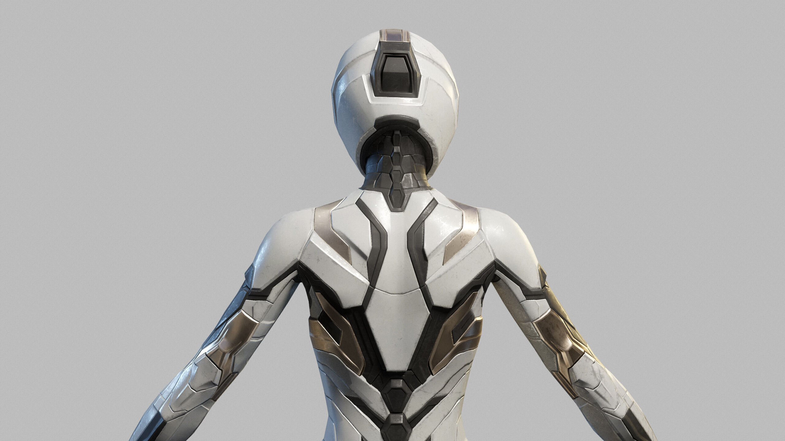 Female Sci Fi Soldier Low-poly 3D model_11
