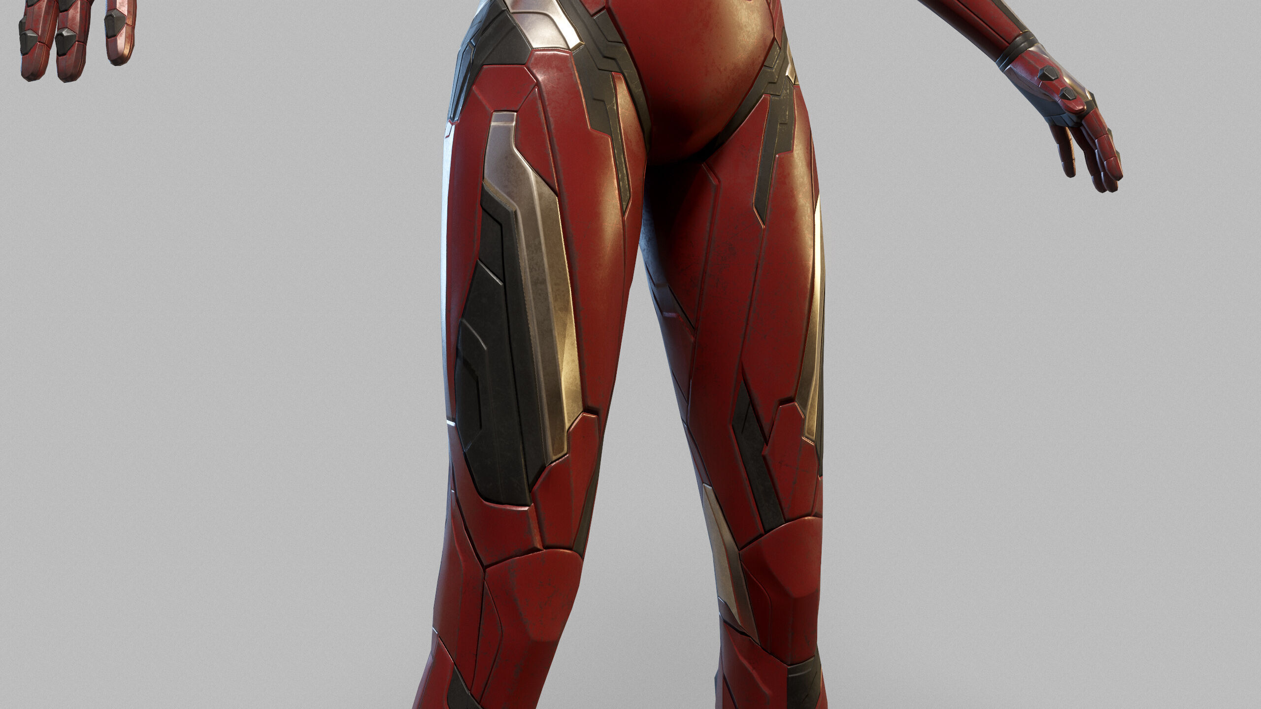 Female Sci Fi Soldier Low-poly 3D model_16