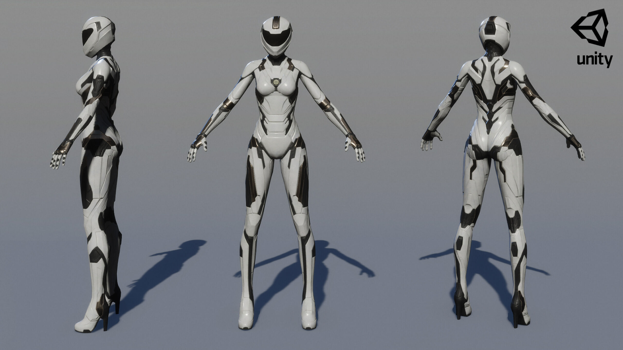 Female Sci Fi Soldier Low-poly 3D model_33