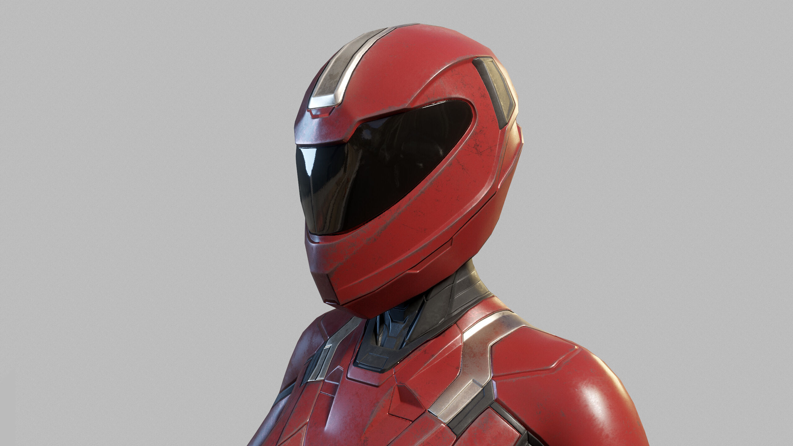 Female Sci Fi Soldier Low-poly 3D model_7