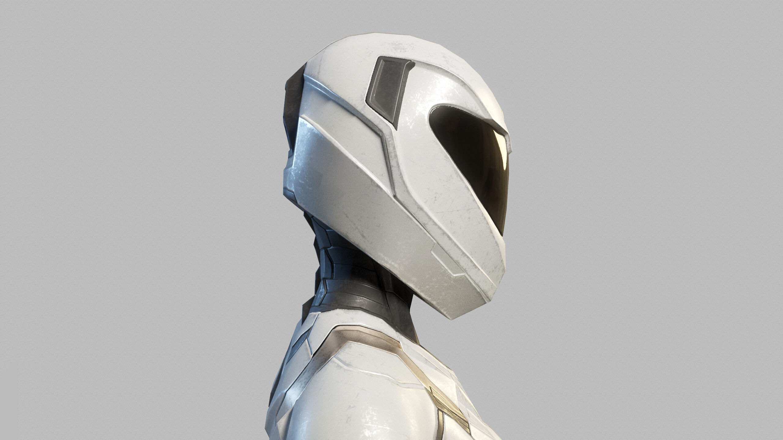 Female Sci Fi Soldier Low-poly 3D model_6