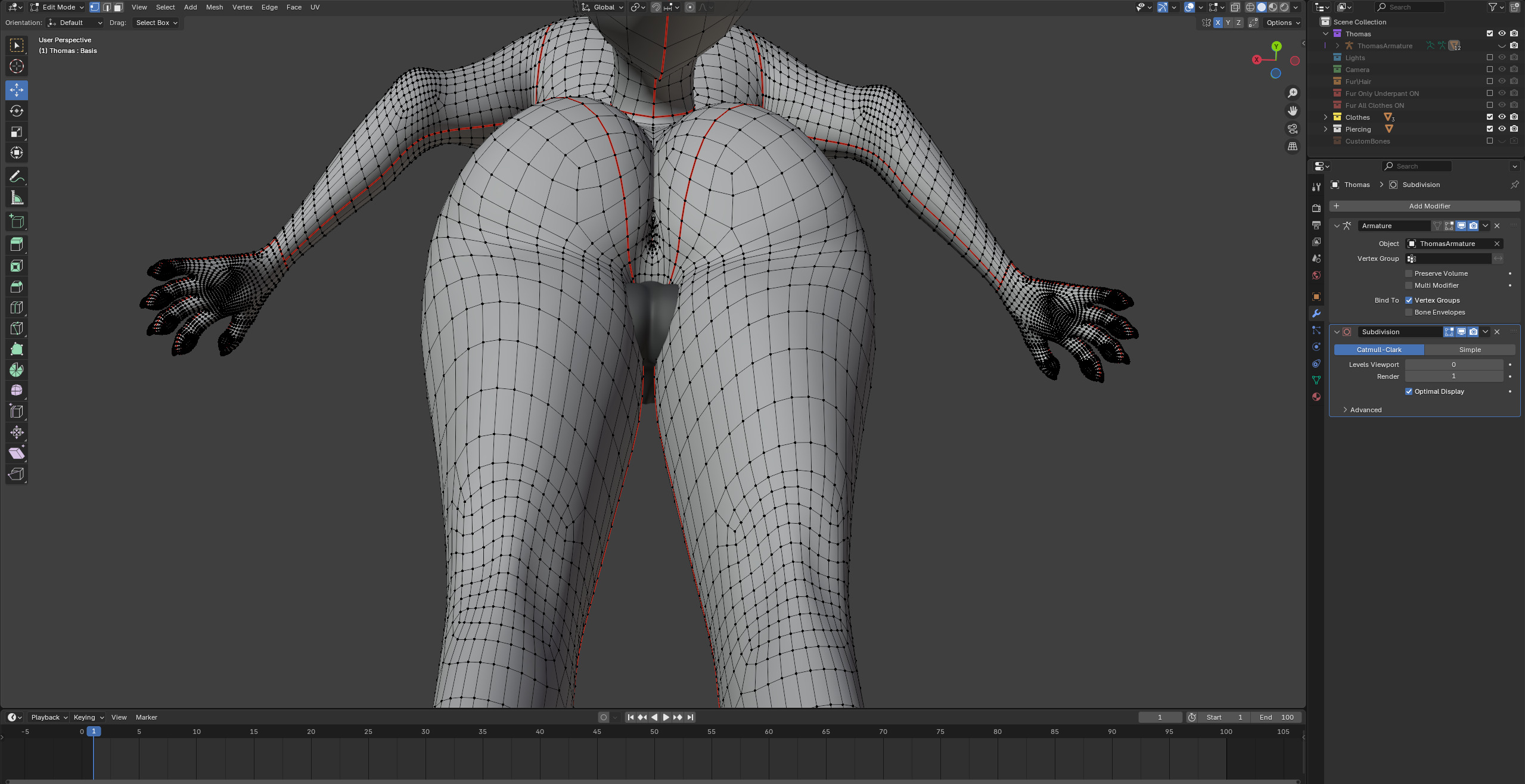 Thomas Anthro Husky Low-poly 3D model_62