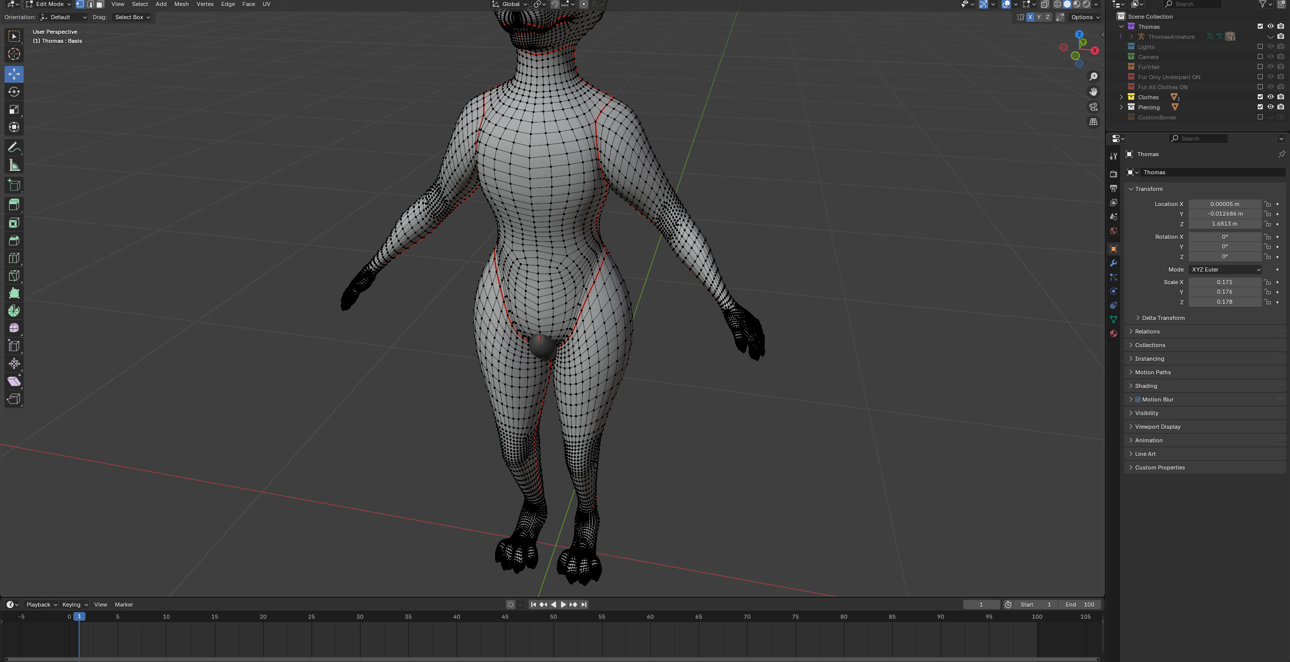 Thomas Anthro Husky Low-poly 3D model_56