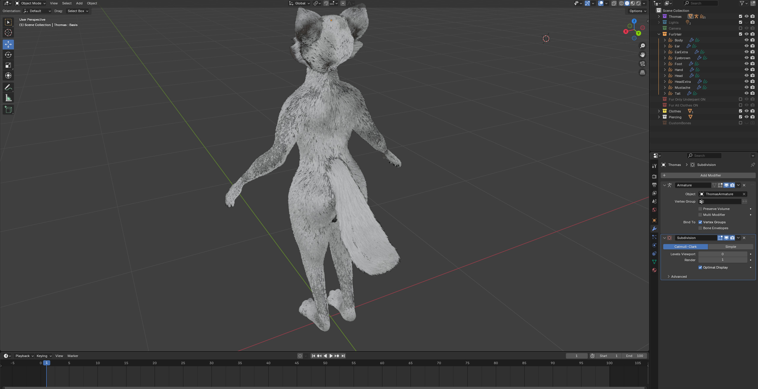 Thomas Anthro Husky Low-poly 3D model_74