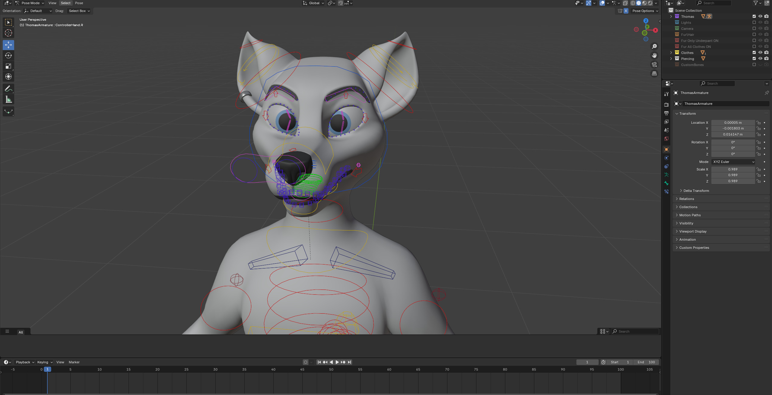 Thomas Anthro Husky Low-poly 3D model_45