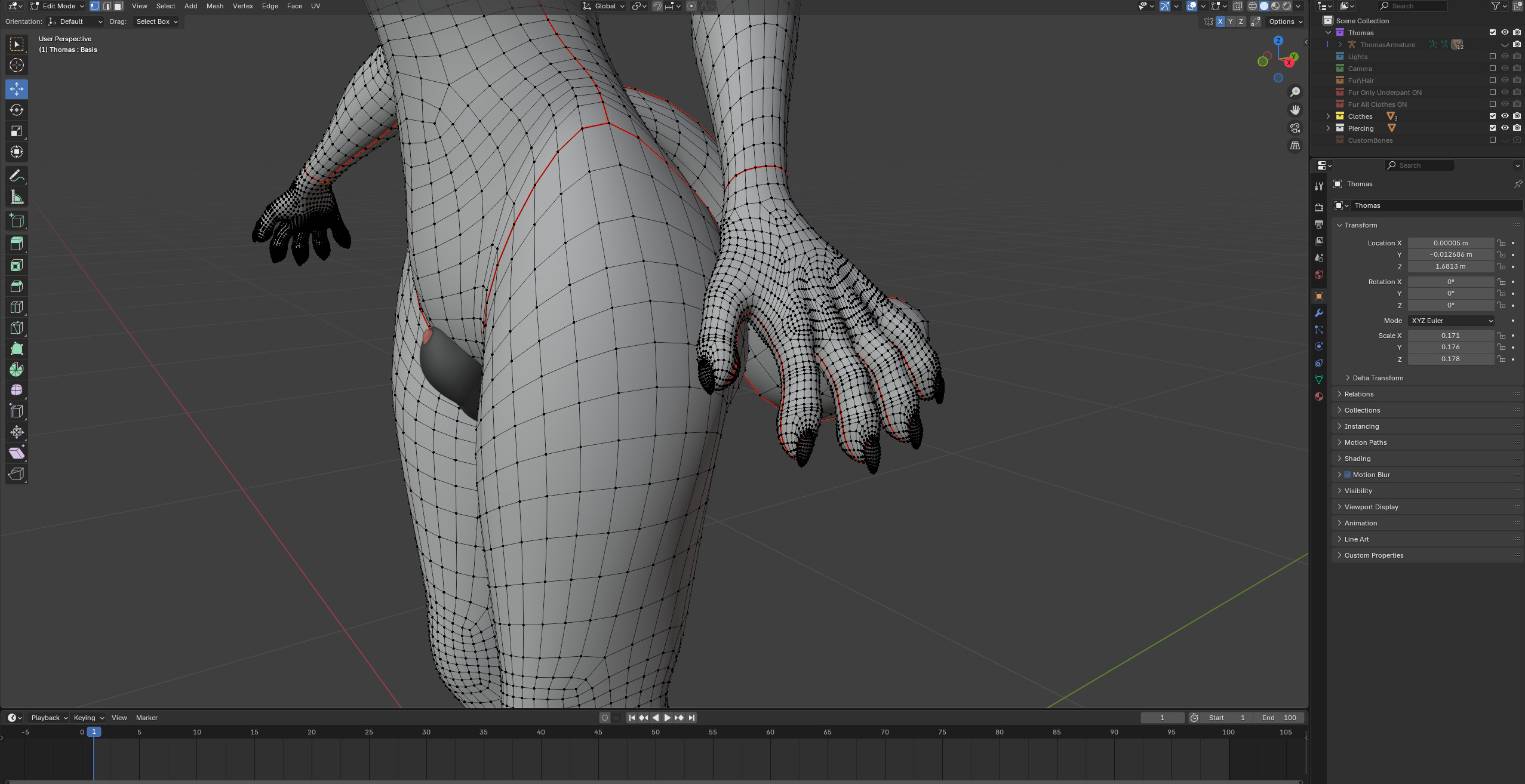 Thomas Anthro Husky Low-poly 3D model_58