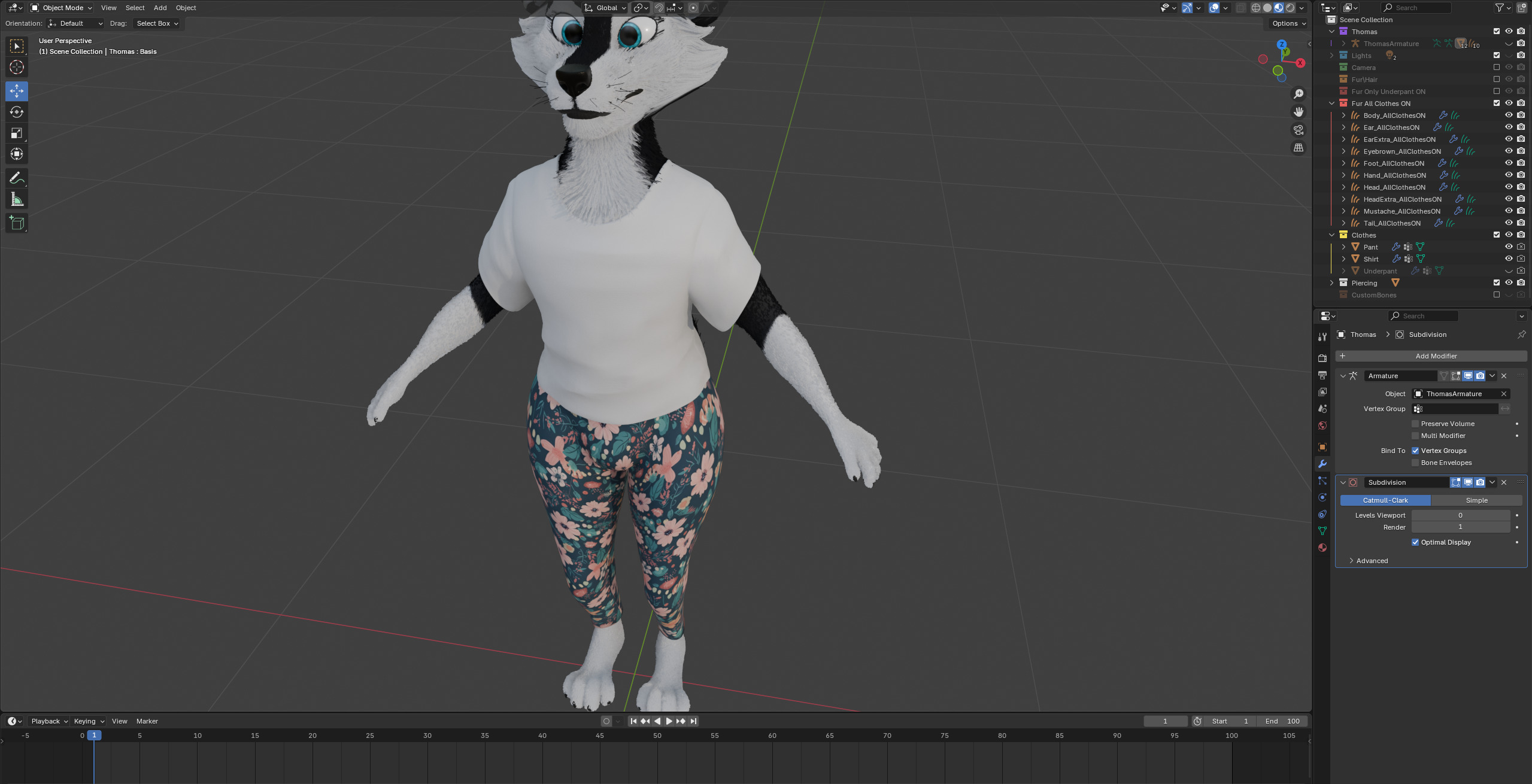 Thomas Anthro Husky Low-poly 3D model_79