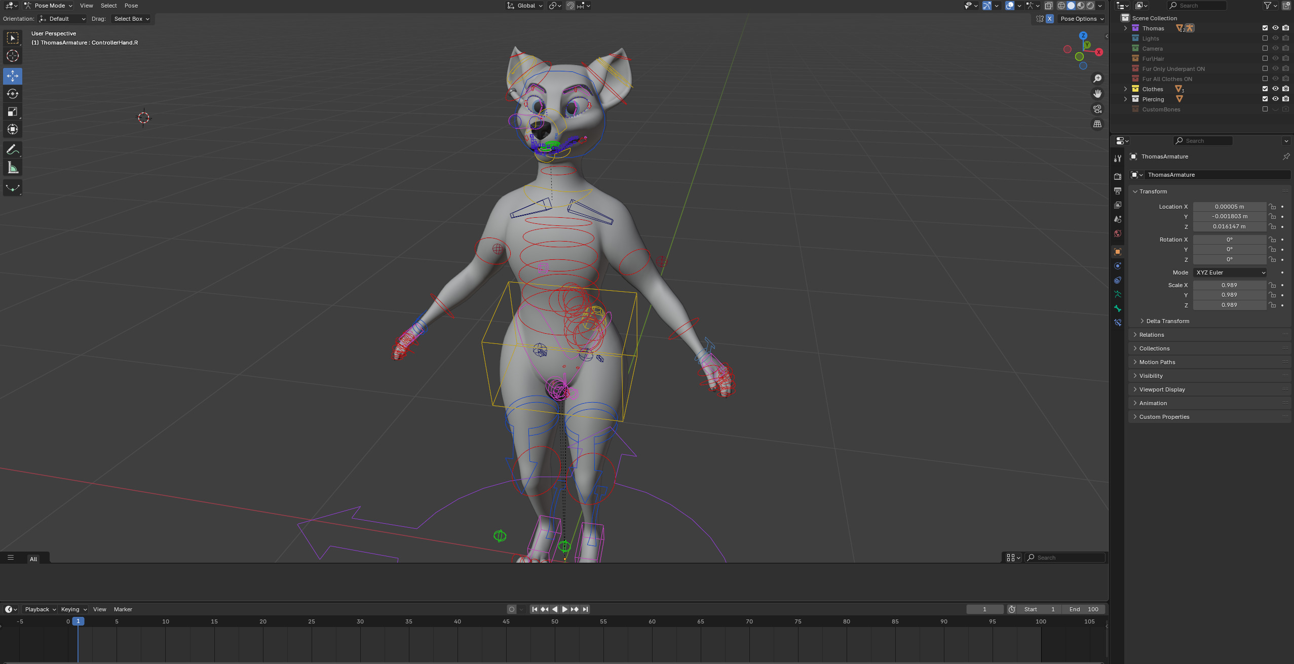 Thomas Anthro Husky Low-poly 3D model_40