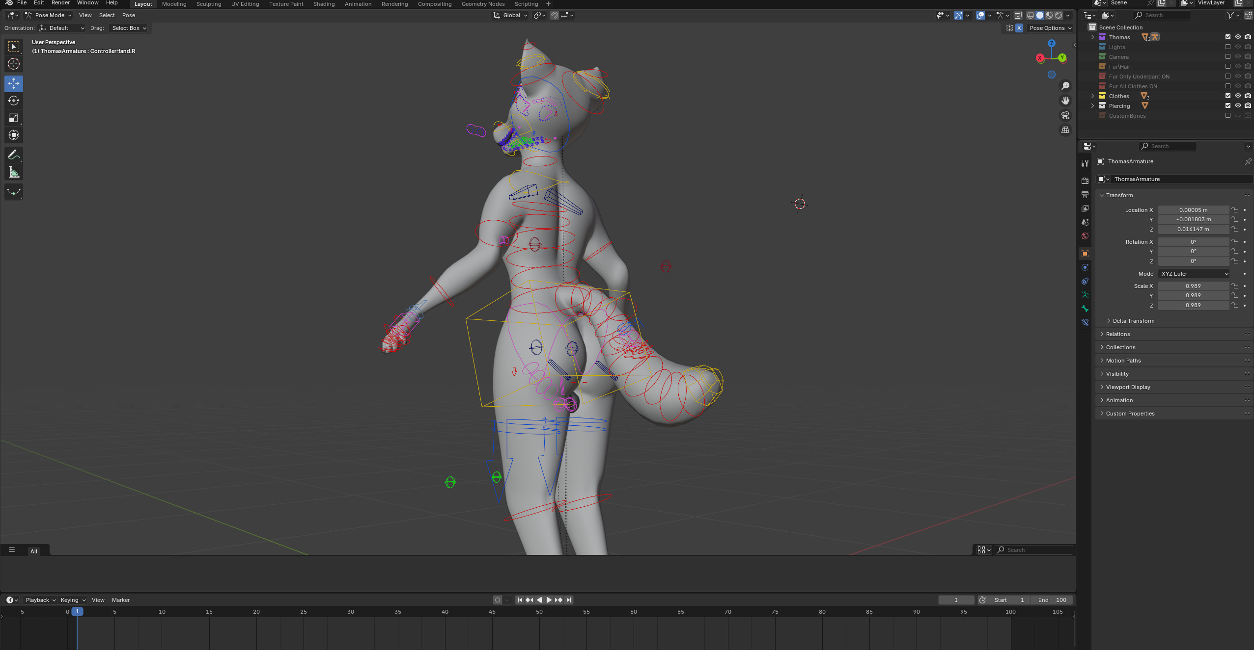 Thomas Anthro Husky Low-poly 3D model_41