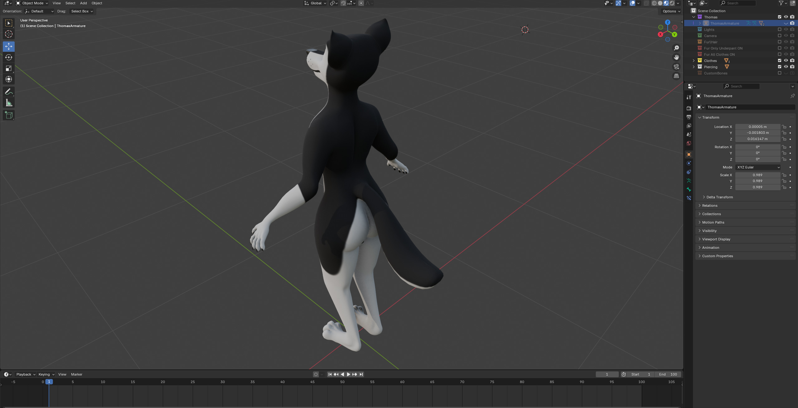 Thomas Anthro Husky Low-poly 3D model_49