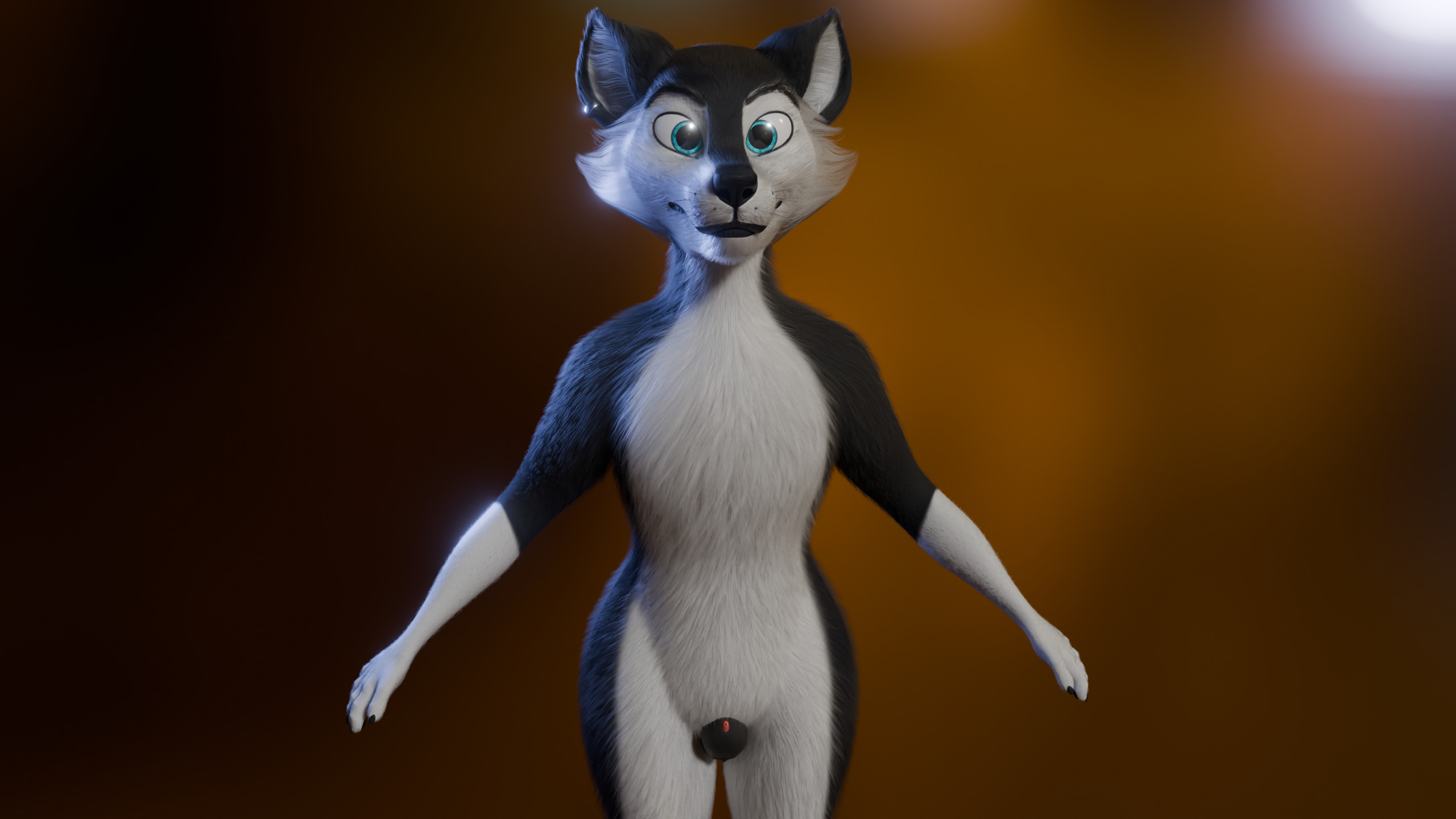 Thomas Anthro Husky Low-poly 3D model_5