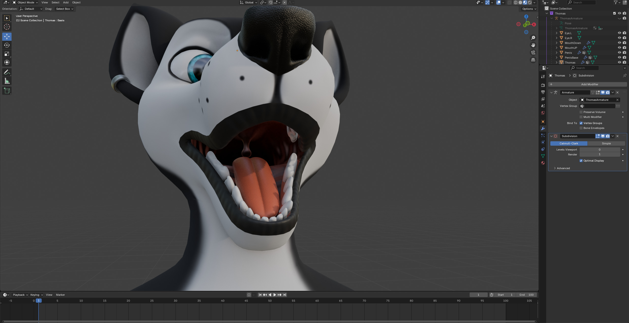 Thomas Anthro Husky Low-poly 3D model_71