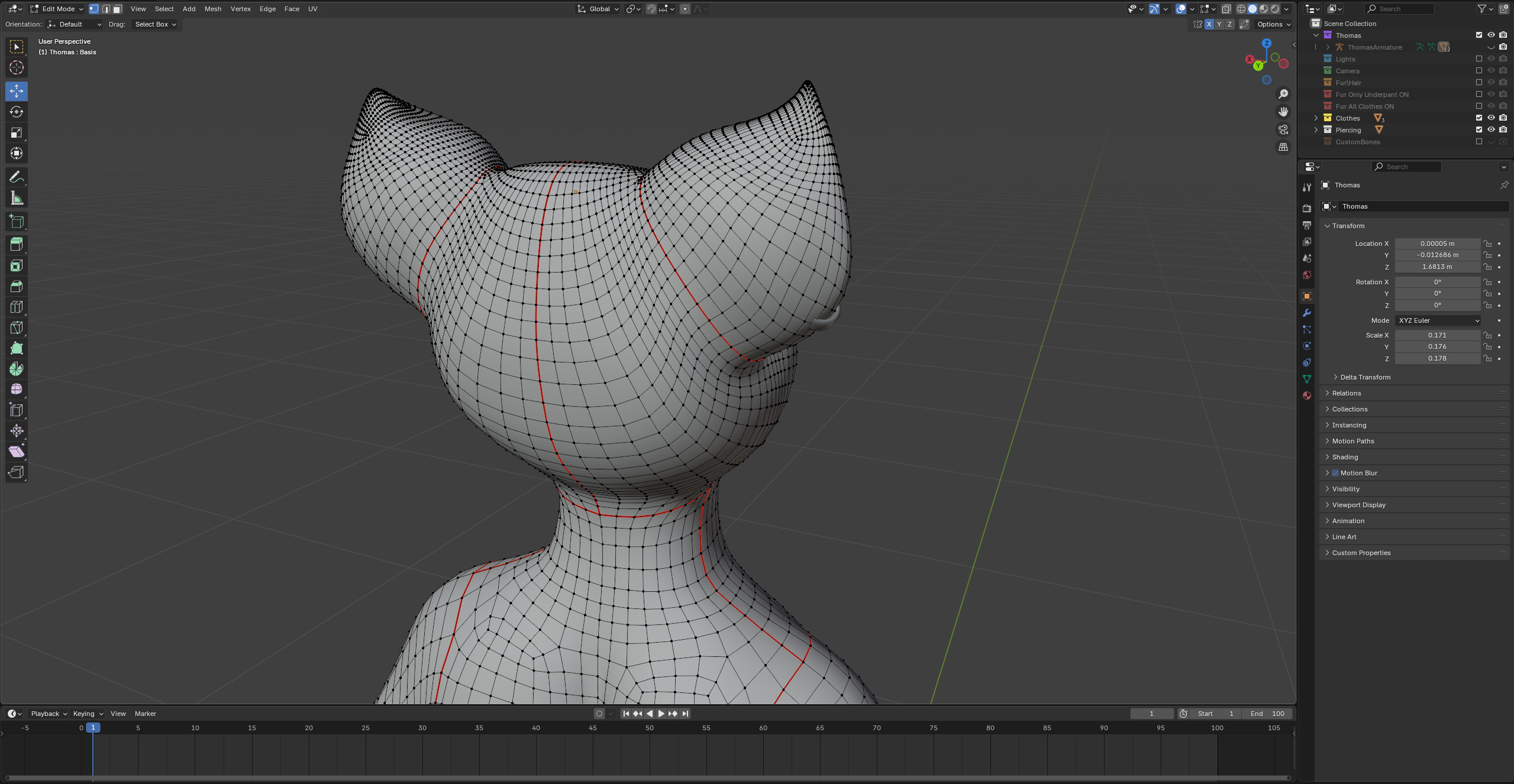 Thomas Anthro Husky Low-poly 3D model_55