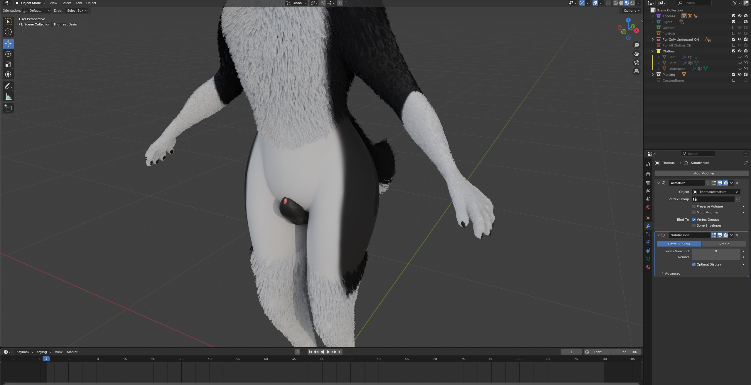 Thomas Anthro Husky Low-poly 3D model_76