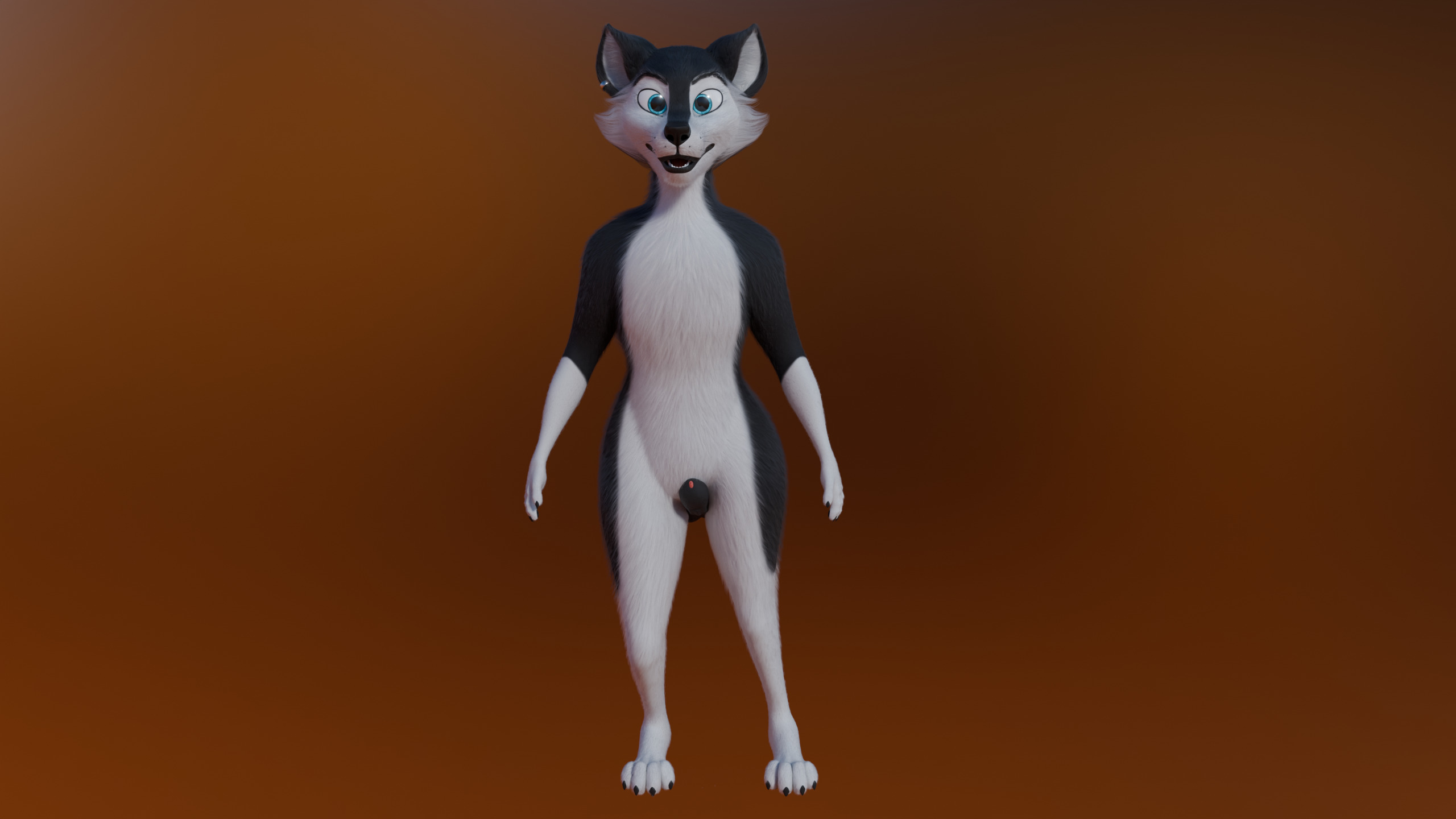 Thomas Anthro Husky Low-poly 3D model_21