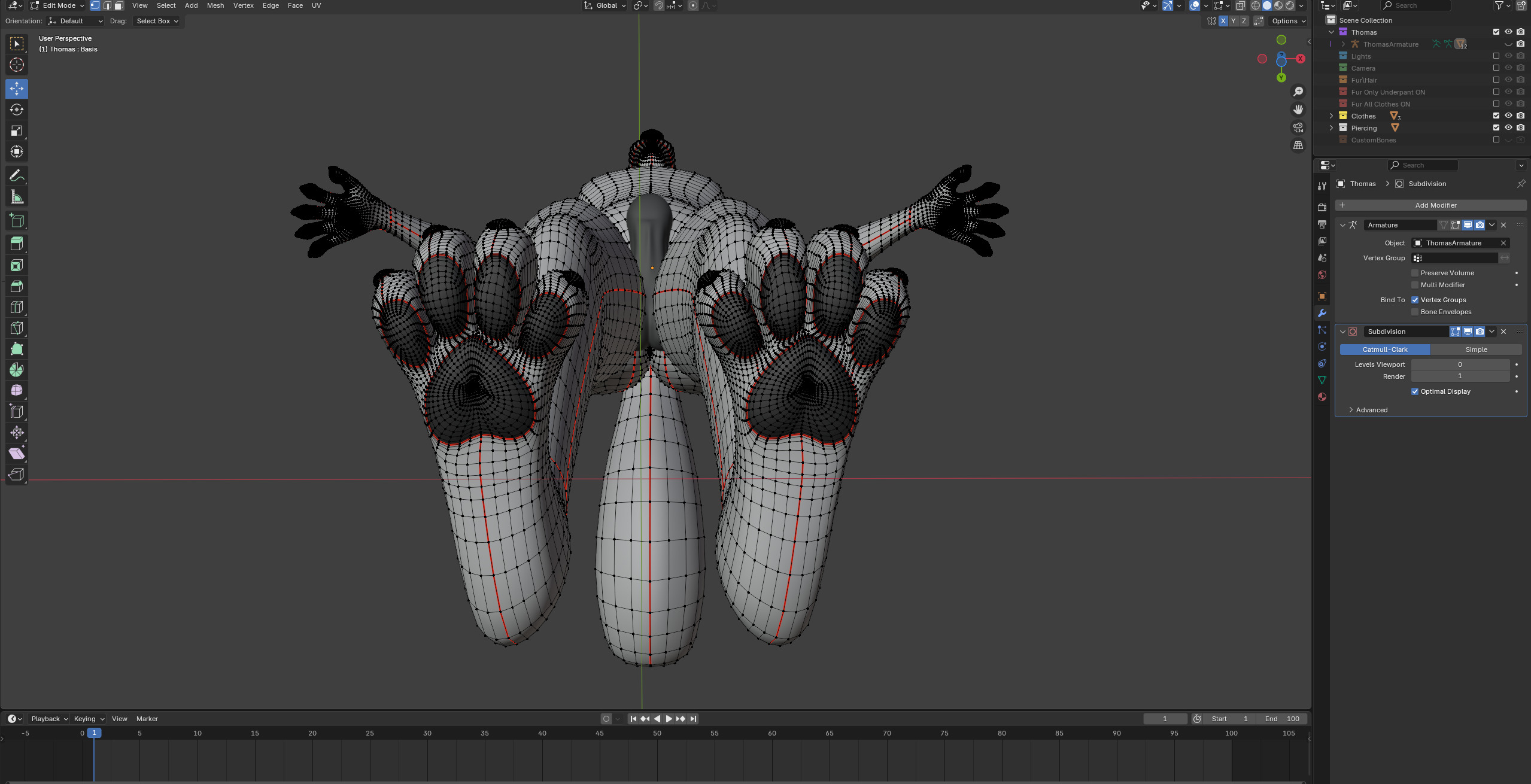 Thomas Anthro Husky Low-poly 3D model_61