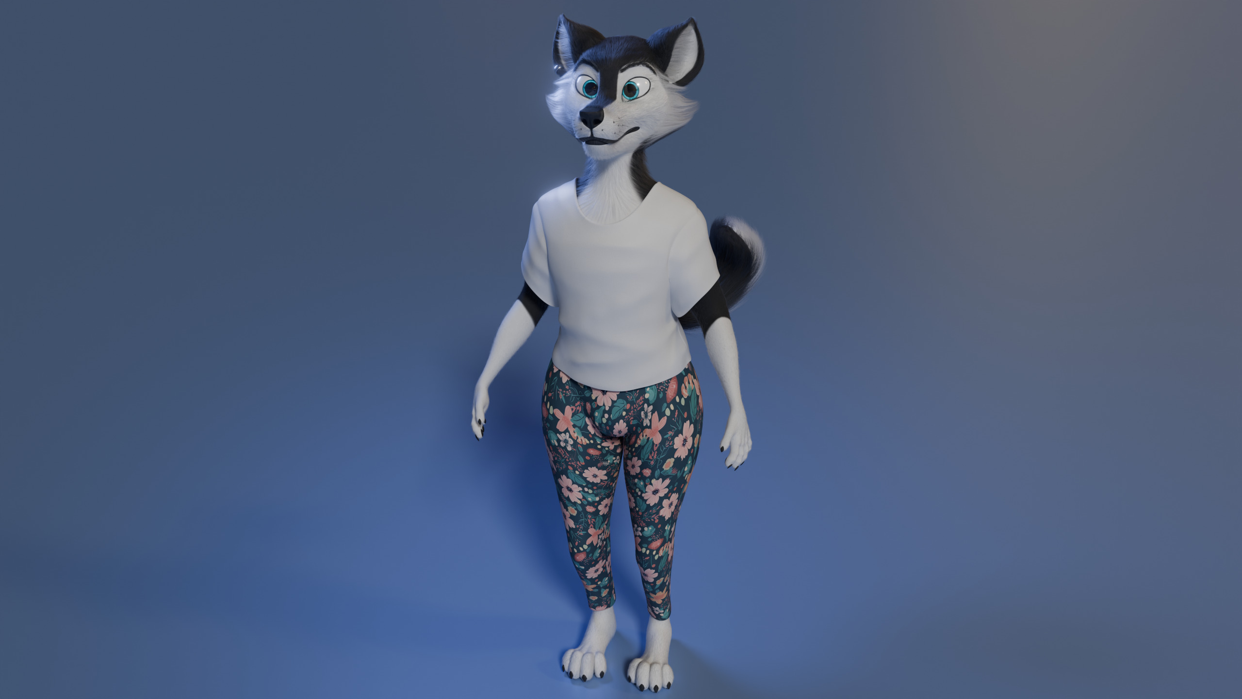 Thomas Anthro Husky Low-poly 3D model_37