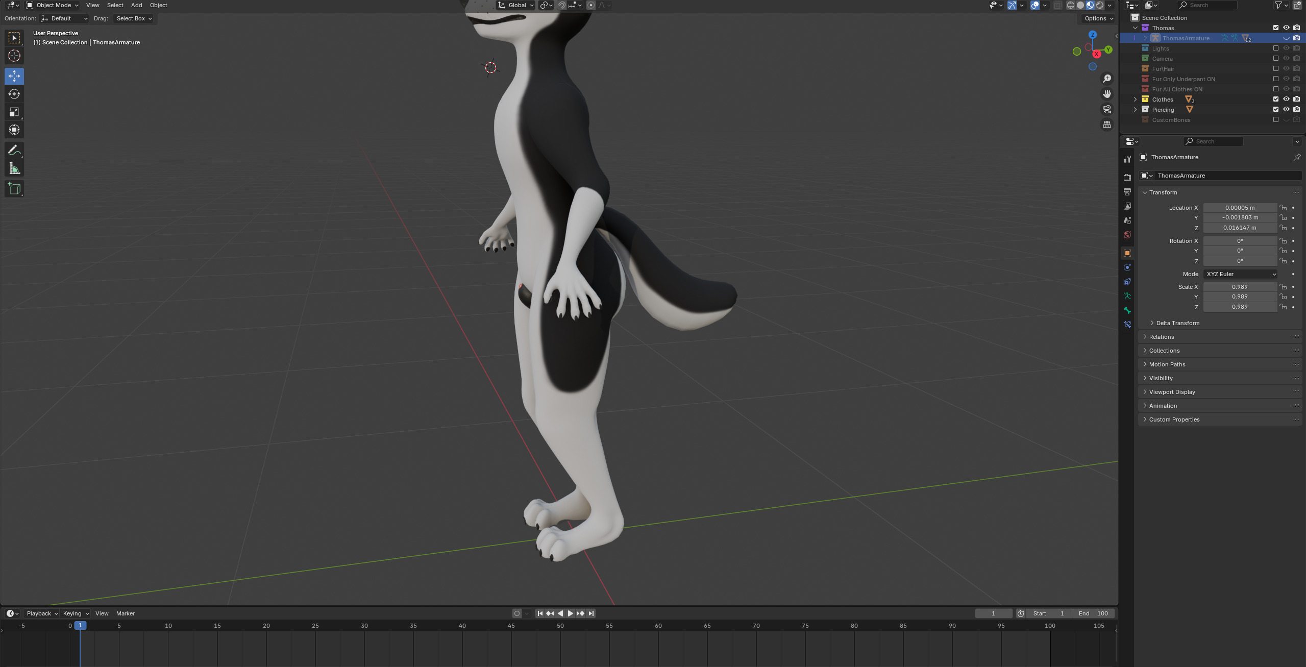 Thomas Anthro Husky Low-poly 3D model_52