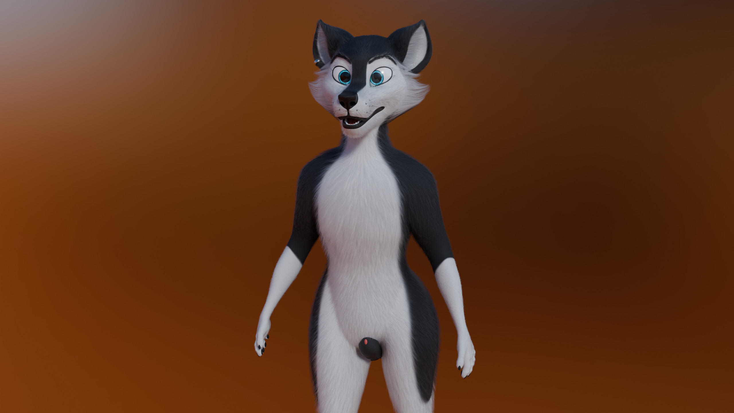 Thomas Anthro Husky Low-poly 3D model_22